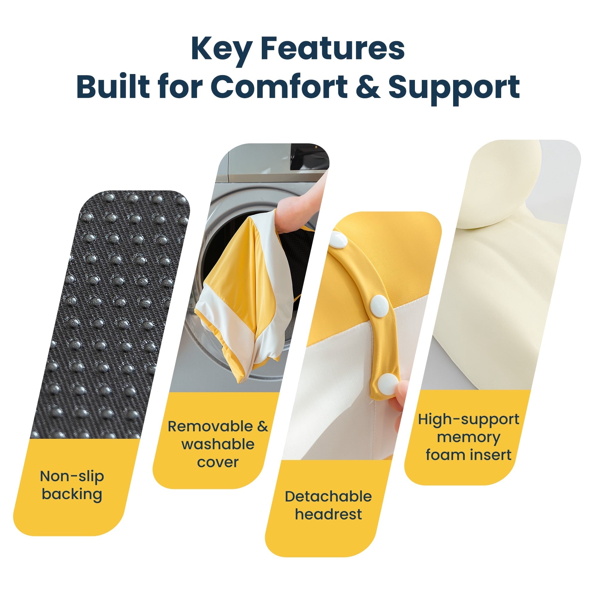 Decorative Plump Memory Foam Reading Pillow, Multi-Position Support Bed Pillow for Petite Adults, Reading Tools, Fun Couple Pillows Pr... - Decorative Throw Pillow Cushion for Sofa & Bed Detail