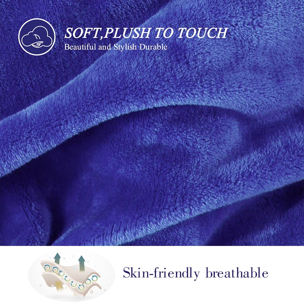 Super Soft Flannel Large Navy Fleece Throw Blankets, Throw Size Soft Fuzzy Blanket for Women Men and s, All Season Lightweight Microfibe... - Lightweight Plush Warm Blanket for All Seasons Detail