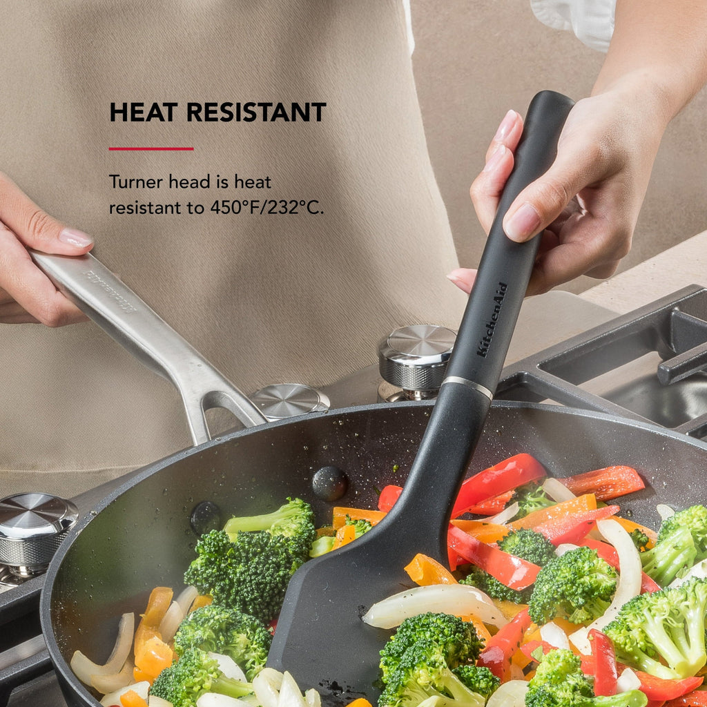 Chef-Quality 3-Piece Cooking Utensils Set with Ergonomic Handles, Black - Multi-Purpose Hand Tool for Daily Meal Prep Detail