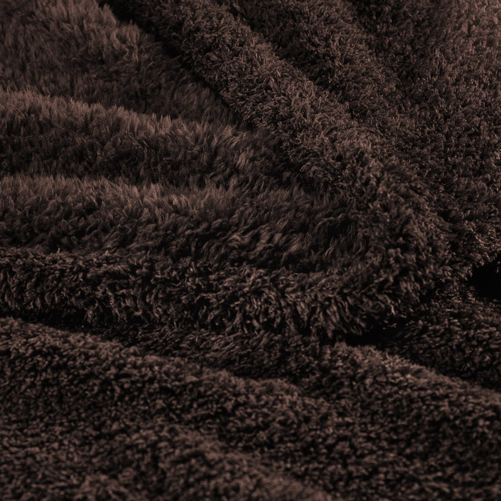 Cozy Fleece Fuzzy Fleece Throw Blanket for Couch Sofa, Lightweight Fluffy Solid Velvet Blanket, 50x60 Inches, Coffee - Luxury Knitted Decorative Throw Blanket with Fringes Detail