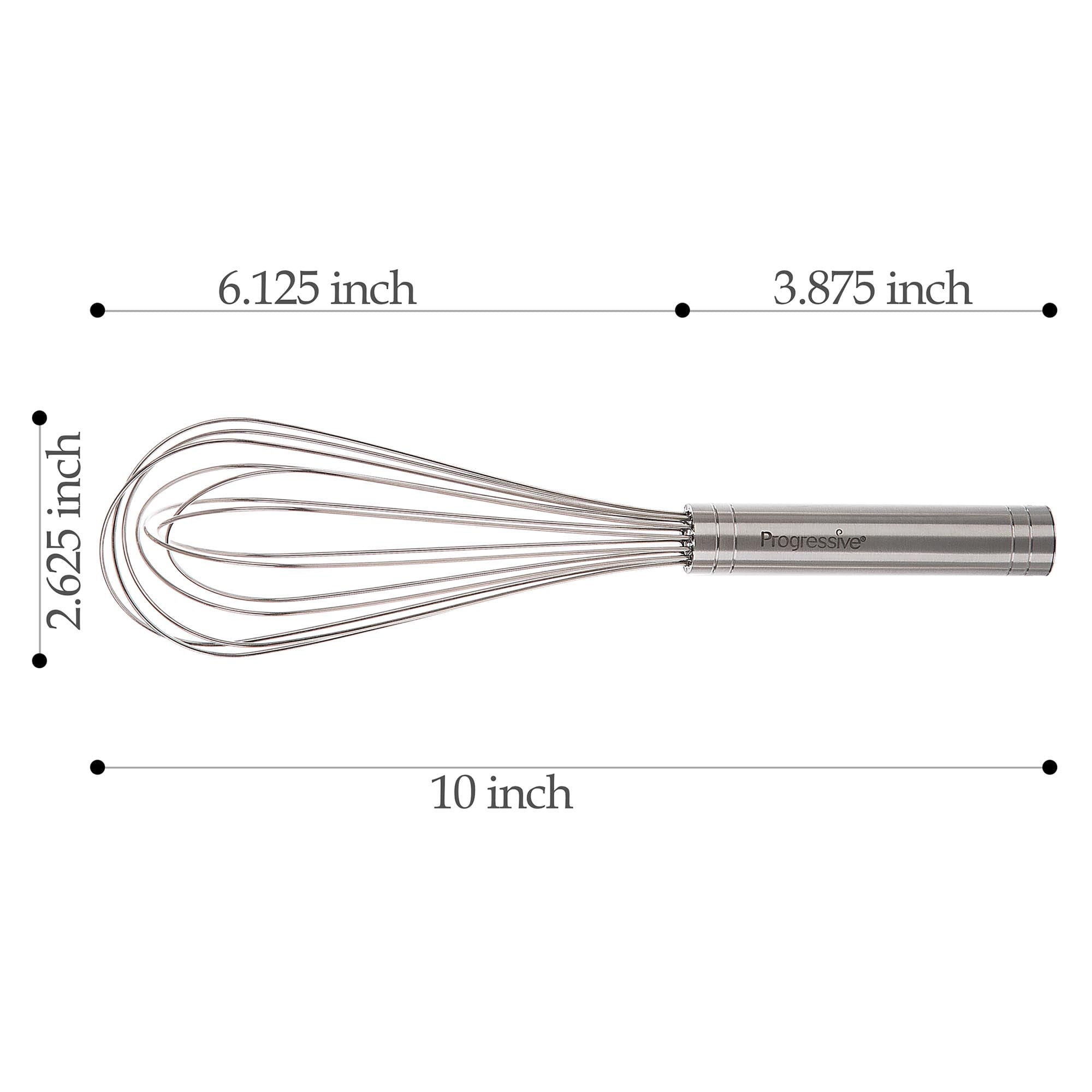 Ergonomic Manual 10" Stainless Steel Balloon Whisk - Kitchen Gadget Tool for Quick Food Prep Detail