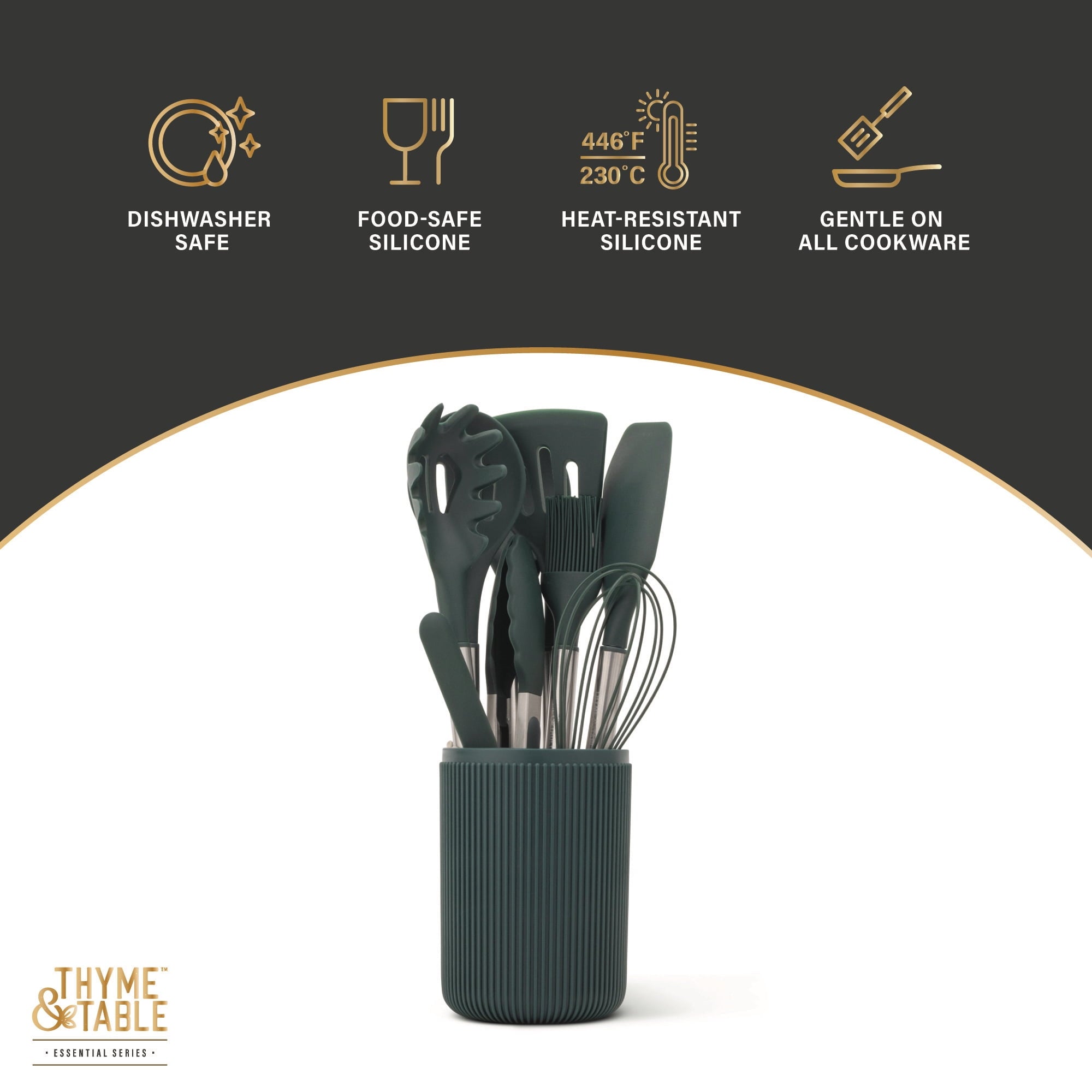 Professional Grade 10-Piece Silicone Gadget Set - Green - Multi-Purpose Hand Tool for Daily Meal Prep Detail