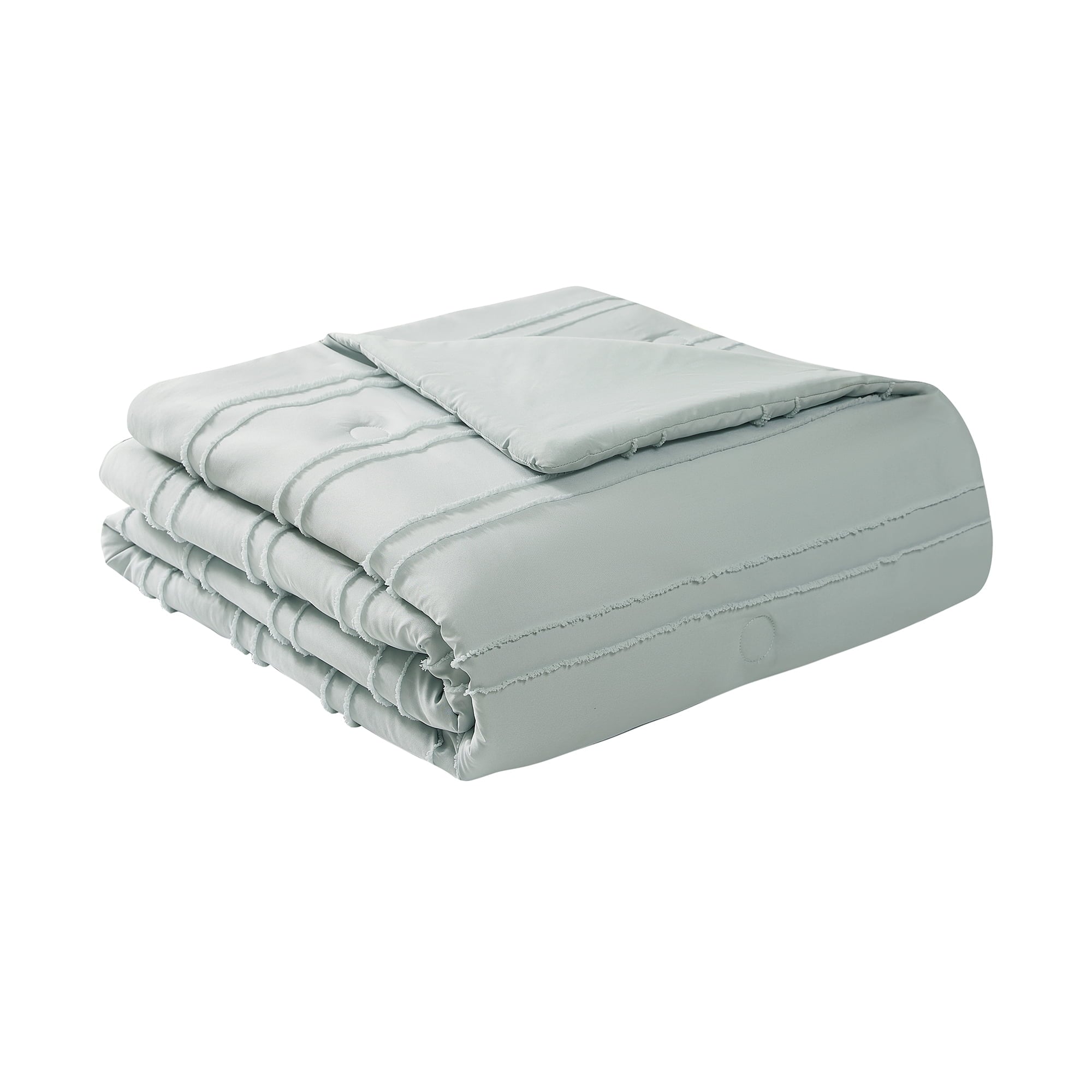Luxurious Quilted Mint 10 Piece Bed in a Bag Comforter Set with Sheets, Queen - Luxurious Quilted Duvet Cover Set Detail