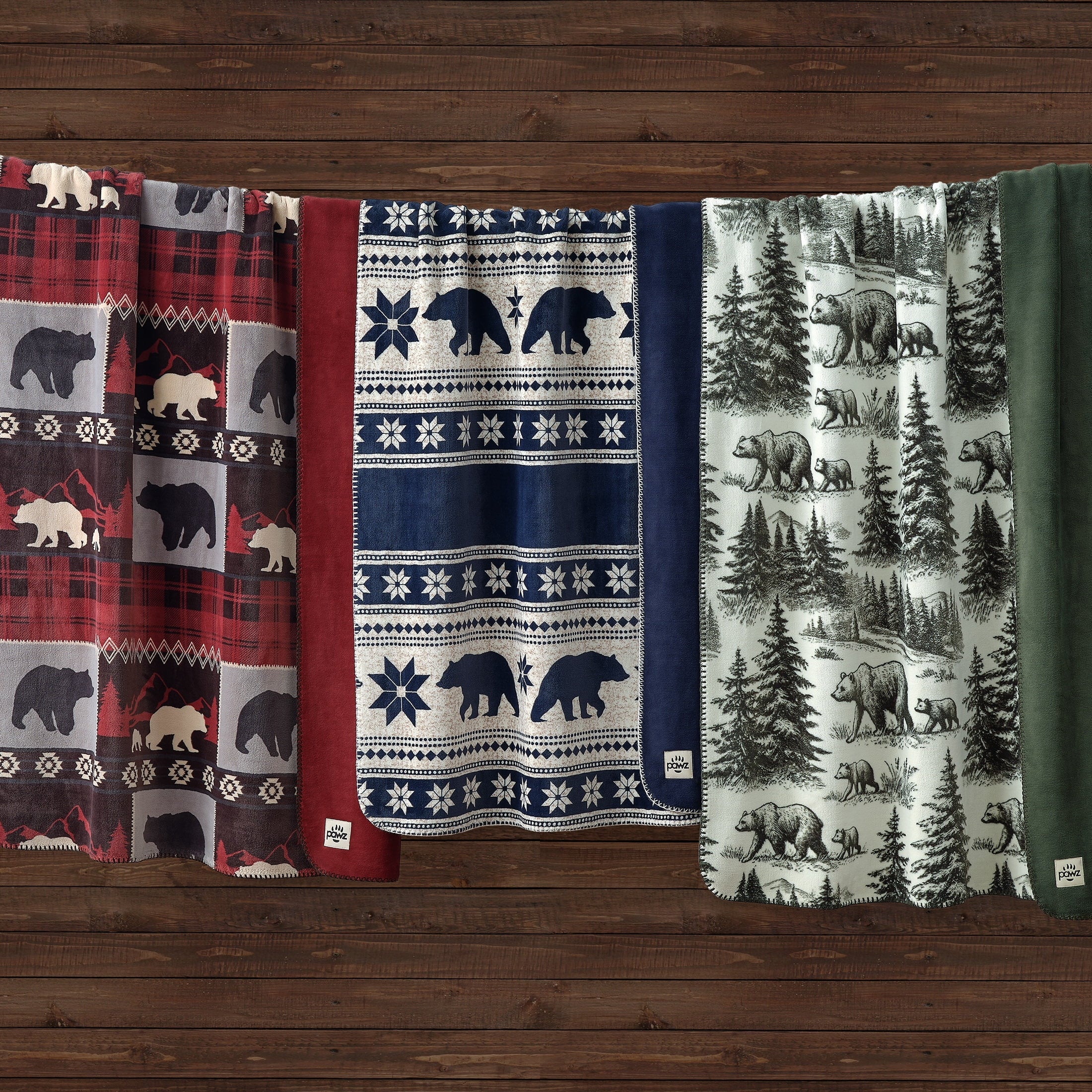 Cozy Fleece Plush Oversized Throw Blanket for Couch or Bed, Soft Flannel Fleece, Green Pine Trees, 50"x72" - Lightweight Plush Warm Blanket for All Seasons Detail
