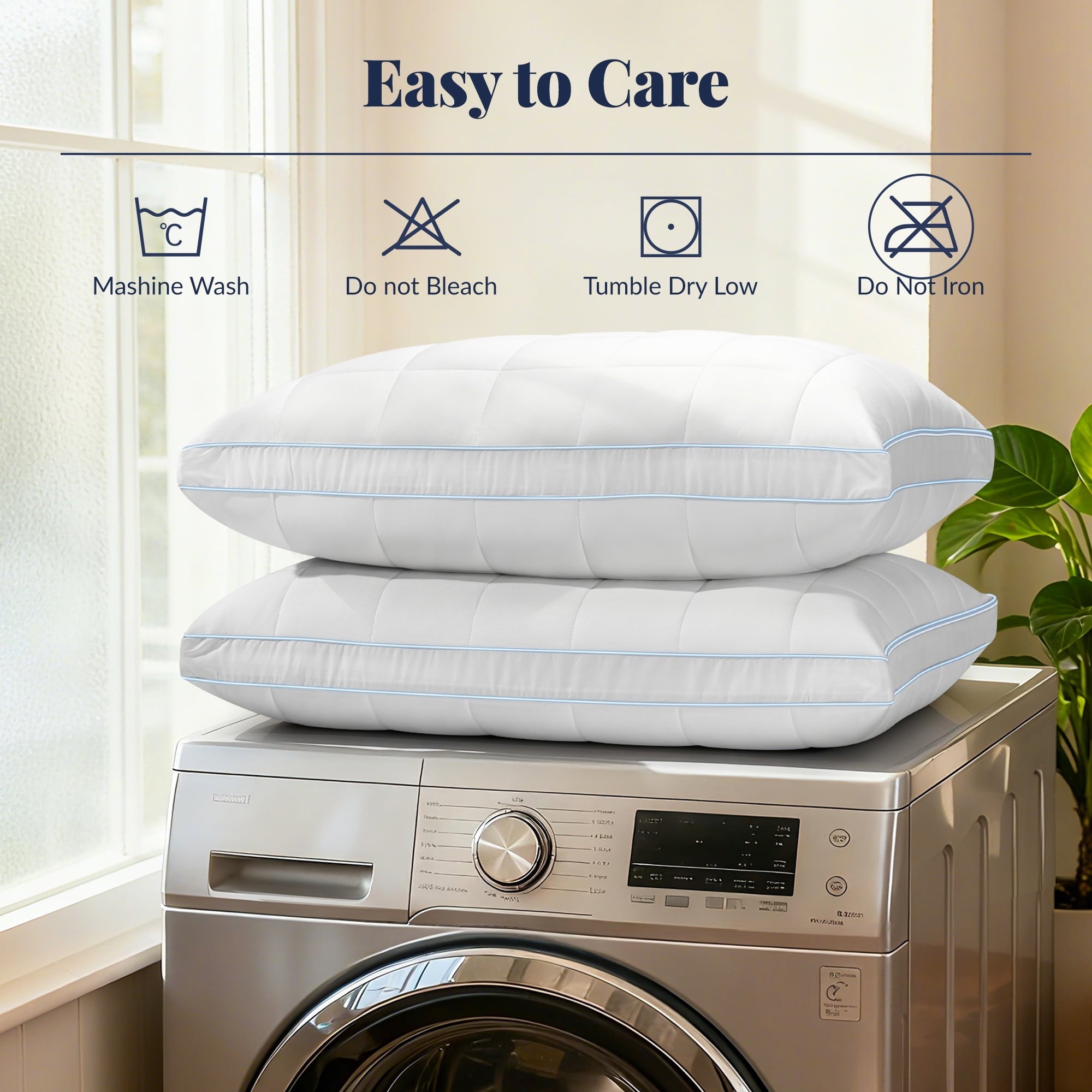 Hotel Collection Cooling Adjustable Pillow, Luxury Queen Size Bed Pillows Hotel Collection - Soft Firm Pillows for bed - Decorative Throw Pillow Cushion for Sofa & Bed Detail