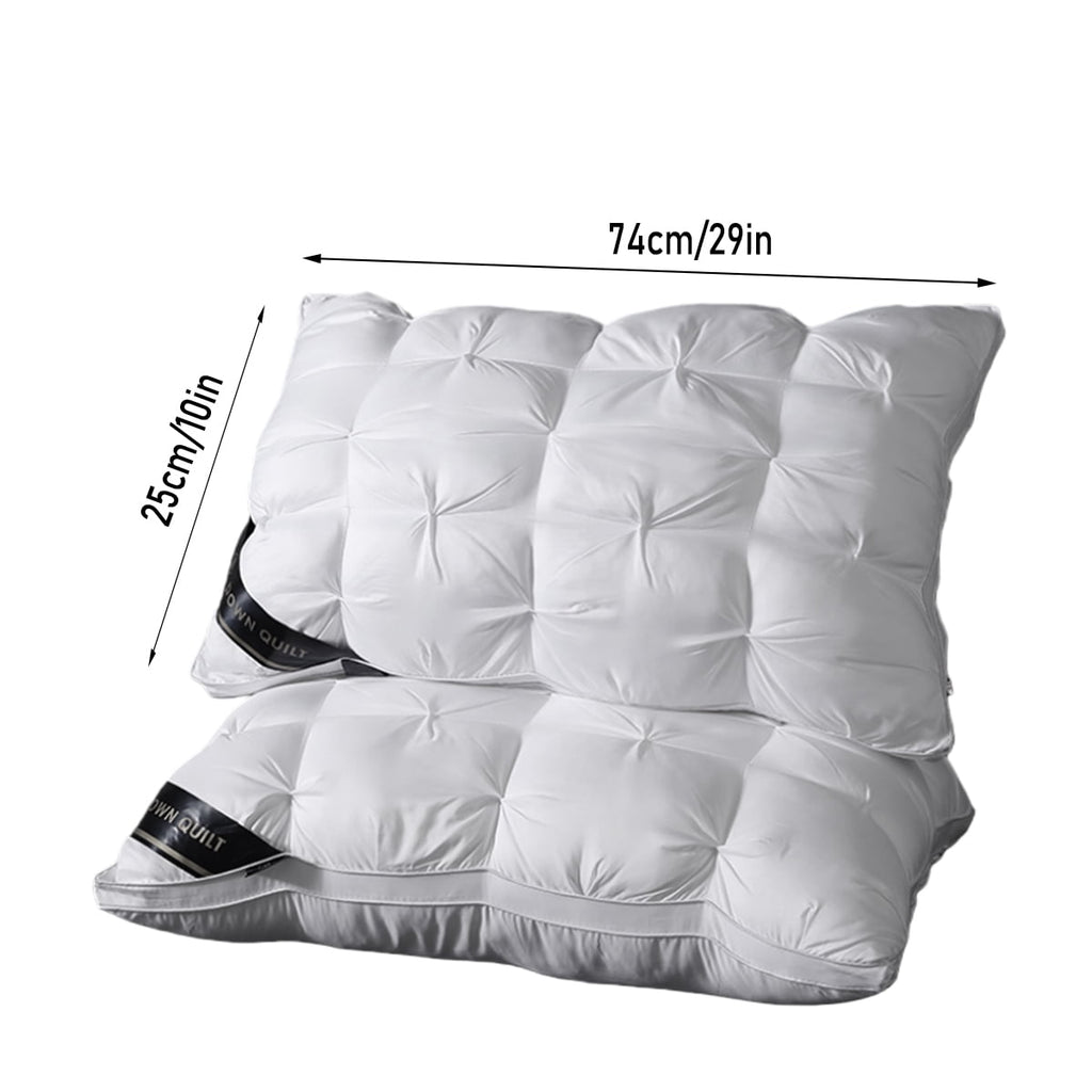 Fluffy Shredded 2-Pack 3-Line Grid Bed Pillow (20.1" x 13.97") - Soft, Breathable and Hypoallergenic - Ergonomic Memory Foam Pillow for Neck Pain Support Detail