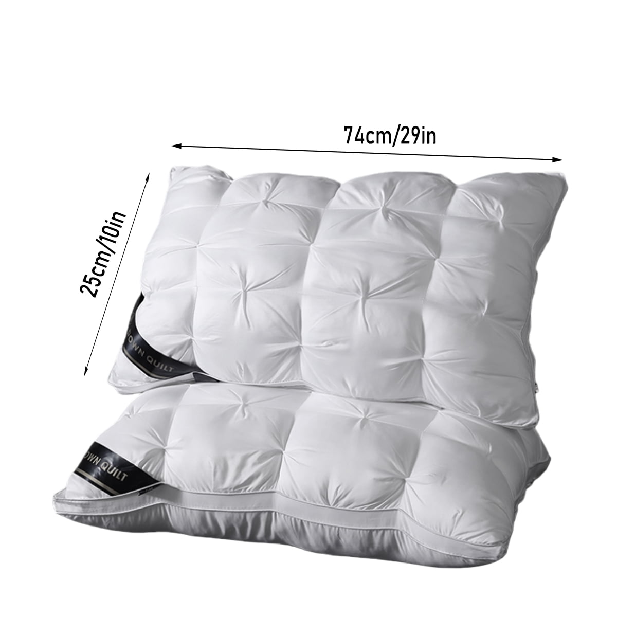 Fluffy Shredded 2-Pack 3-Line Grid Bed Pillow (20.1" x 13.97") - Soft, Breathable and Hypoallergenic - Ergonomic Memory Foam Pillow for Neck Pain Support Detail