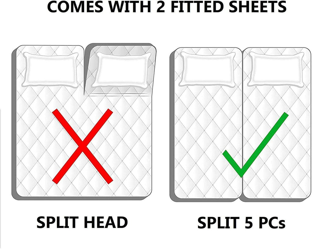 Cooling Sateen Split King Bed Sheet Set 5Pcs Adjustable Bed Sheets - 18" Deep Pocket of Fitted Sheet 800 Thread Count 100% Pure Egyp... - Premium Ultra-Soft Pillowcase Pair for Sleeping Detail