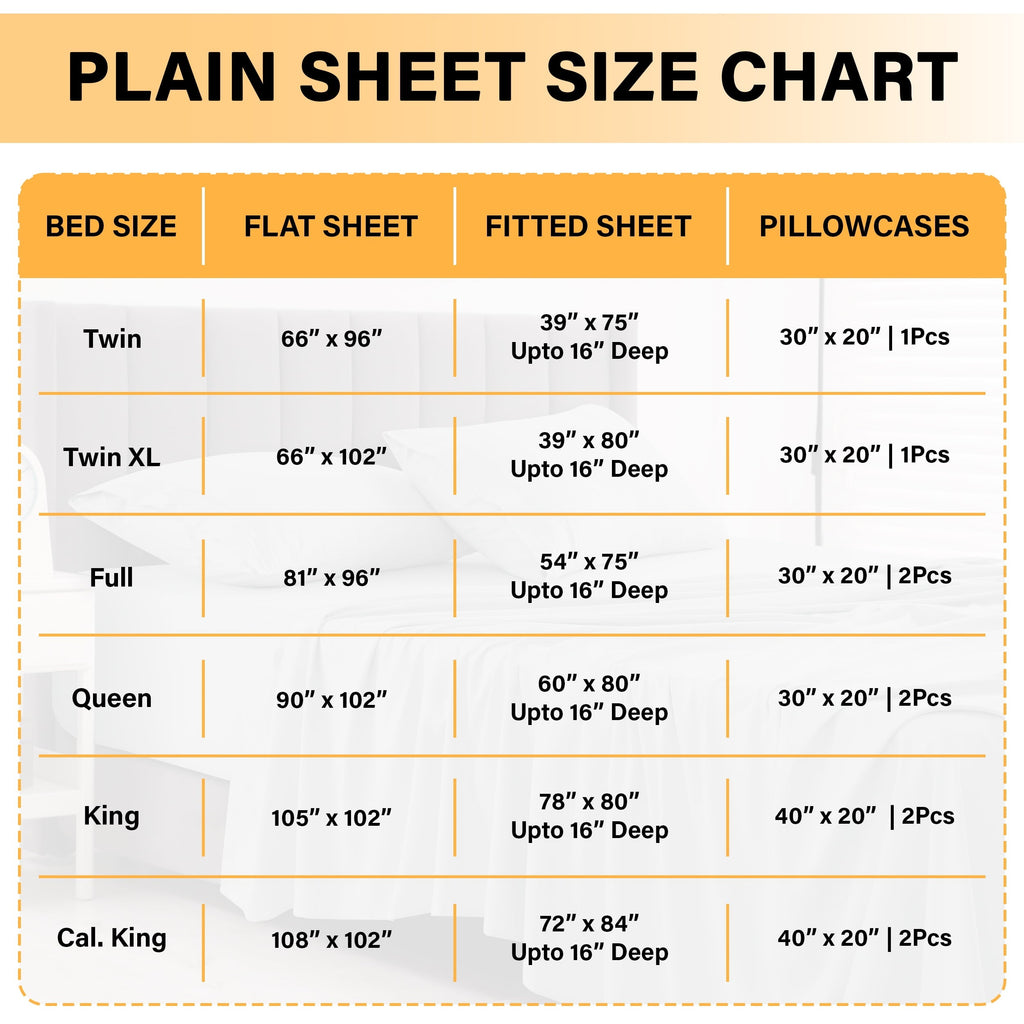 Premium Egyptian Cotton Size Sheet Set, 4-Piece Plain Soft Microfiber – Deep Pocket Bed Sheets, Includes 1 Fitted Sheet, 1 Flat Sheet, 2 Pill... - Premium Ultra-Soft Pillowcase Pair for Sleeping Detail