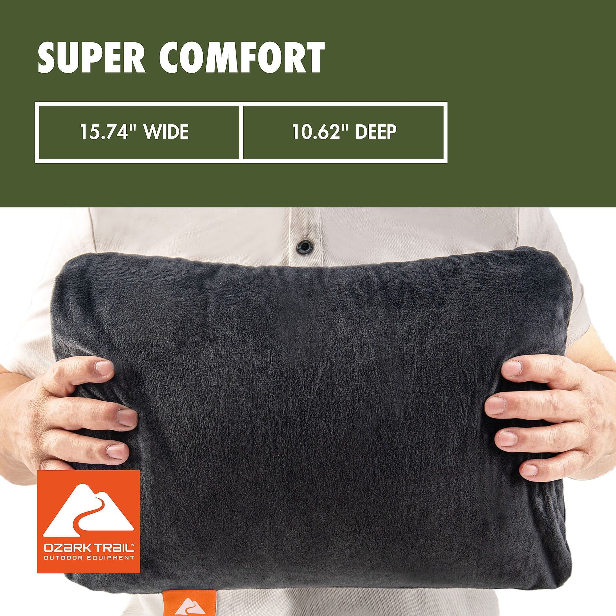 Orthopedic Support Dark Grey Memory Foam Camping Pillow for Adults - Hotel Quality Plush Sleeping Pillows Detail