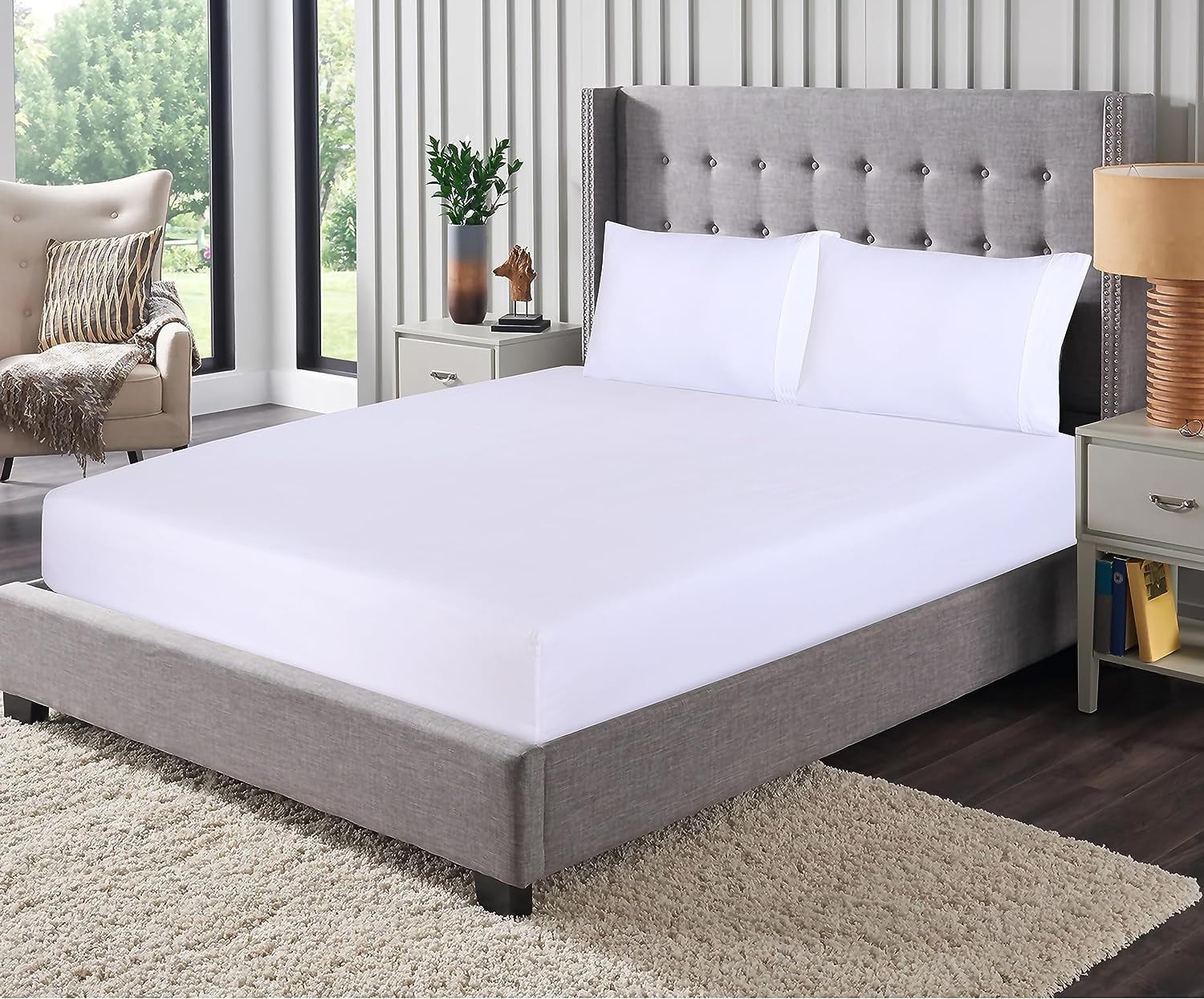 Cooling Sateen Set - Luxurious Silky Soft Microfiber Bedding - Cozy & Comfy - 15 inch Deep Pocket (Fits up to 17") Hotel Bed - 4 Pcs... - Cooling Hotel Quality Bedding Sheets and Pillowcases Detail