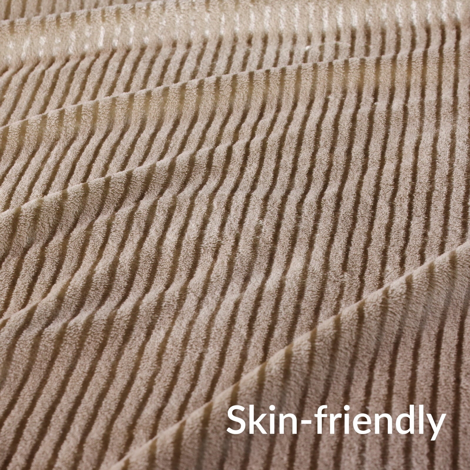 Decorative Knitted Soft Throw Blanket, 50"x60", Camel - Super Soft Reversible Sherpa Flannel Blanket Detail