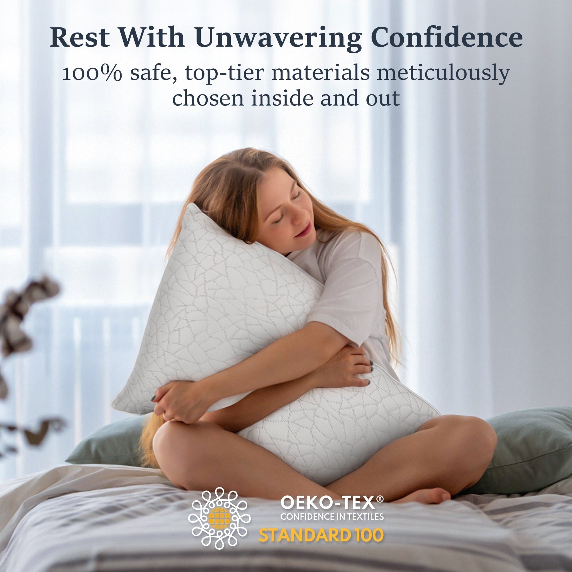 Ergonomic Memory Foam Queen Size Bed Pillows 1-Pack,2.2lb High Quality Down Alternative Filled,3D Breathable Cover,Hotel Collection Pillows... - Decorative Throw Pillow Cushion for Sofa & Bed Detail