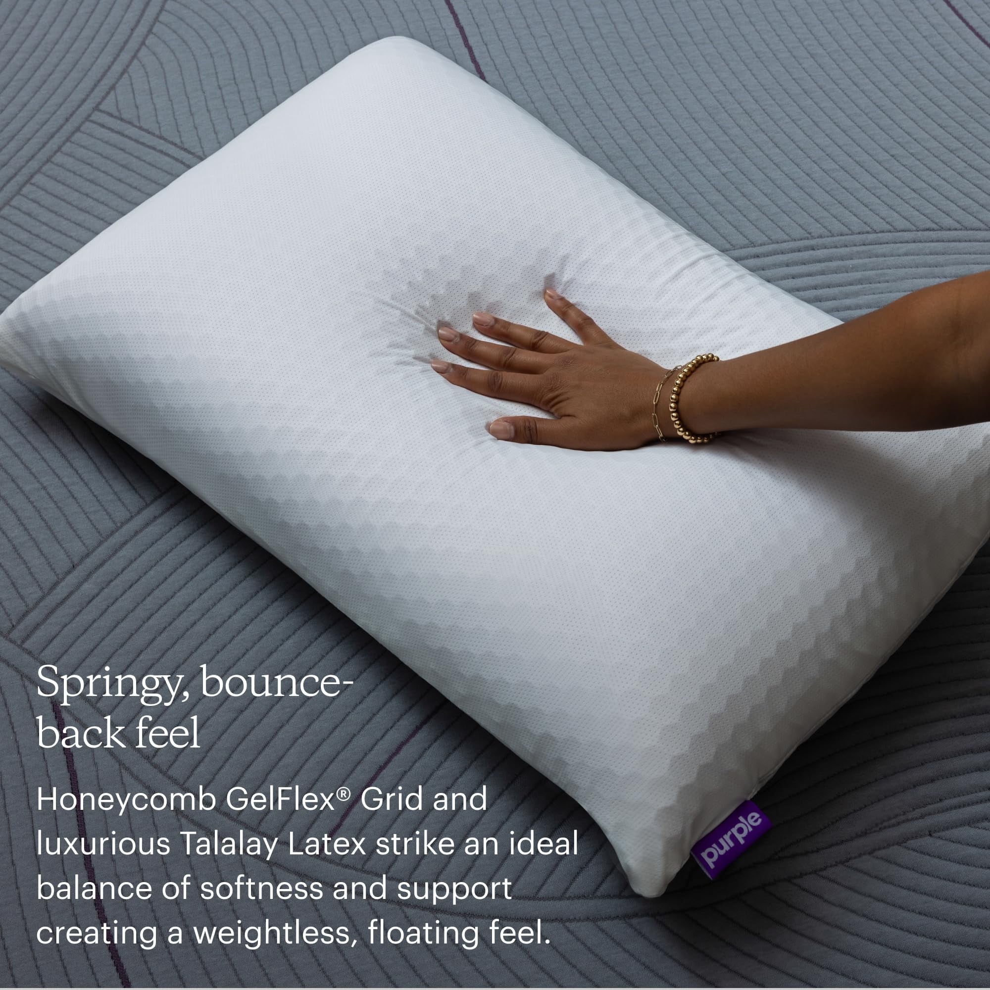 Hotel Collection Harmony Pillow Standard, Tall - 360º Grid Hex Technology, Hypoallergenic - Hotel Quality Plush Sleeping Pillows Detail