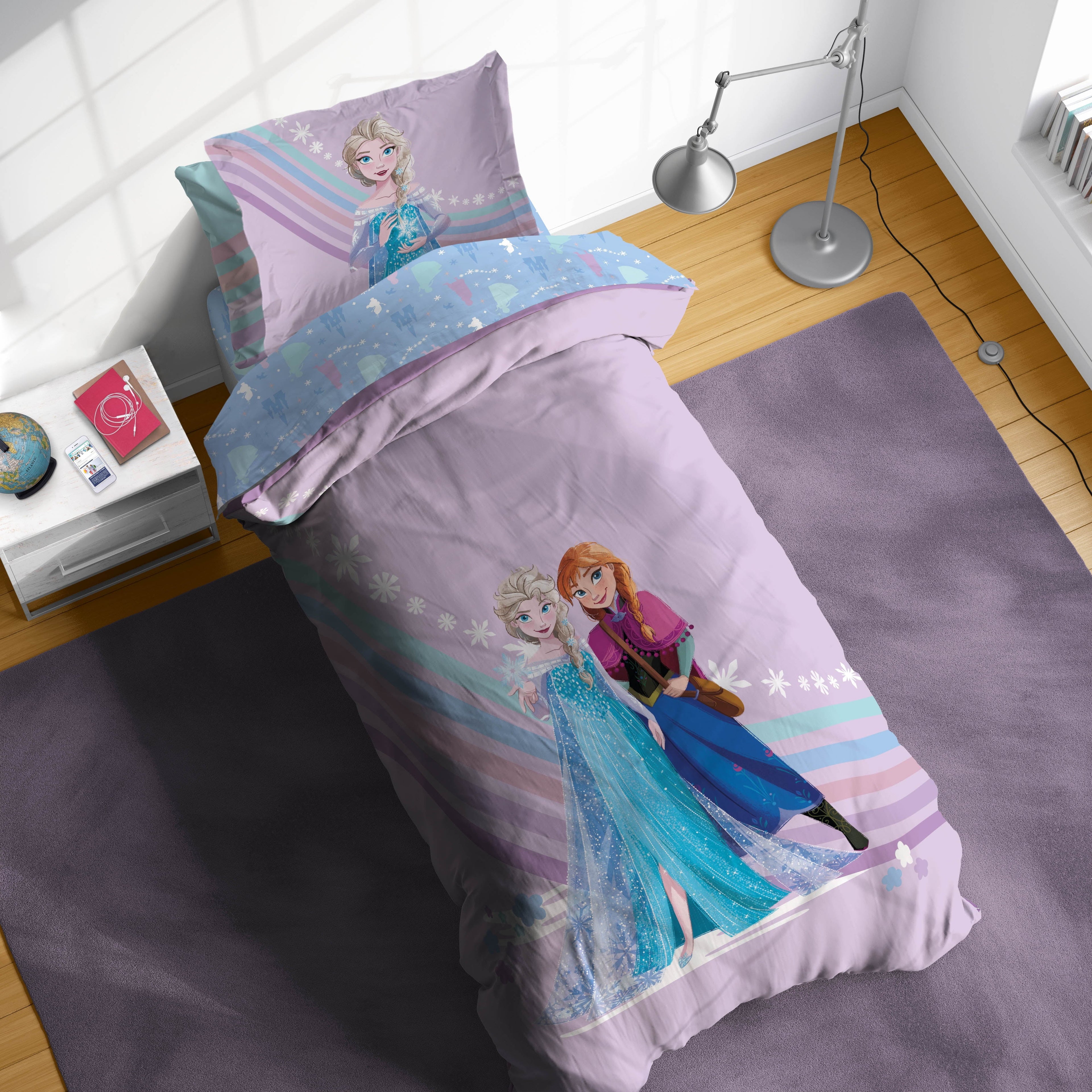 Heavyweight Warmth The Poet Inside 5 Piece Twin Size Kids Comforter Set wth Sham - Super Soft Elsa Bed Set for Kids - Luxurious Quilted Duvet Cover Set Detail