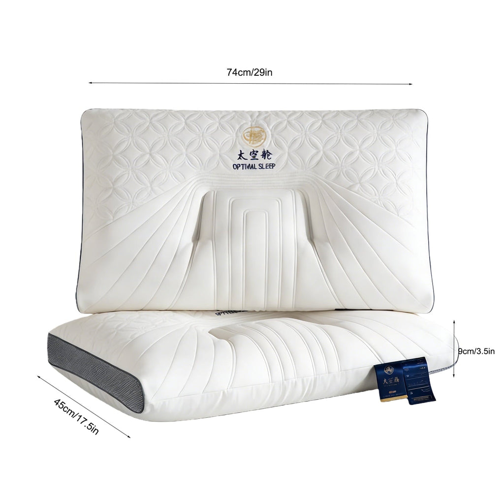 Ergonomic Memory Foam 2-Pack Space Capsule Bed Pillow (29.13" x 18.9") - Plush and Supportive - Ergonomic Memory Foam Pillow for Neck Pain Support Detail
