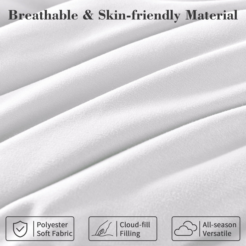 Hypoallergenic Cloud 3-Piece Queen Comforter Set - All-Season Down Alternative Bedding Bundle with 2 Pillow Shams, Premium Soft Bedding Se... - Hypoallergenic Ultra-Fluffy Quilt for Winter Detail