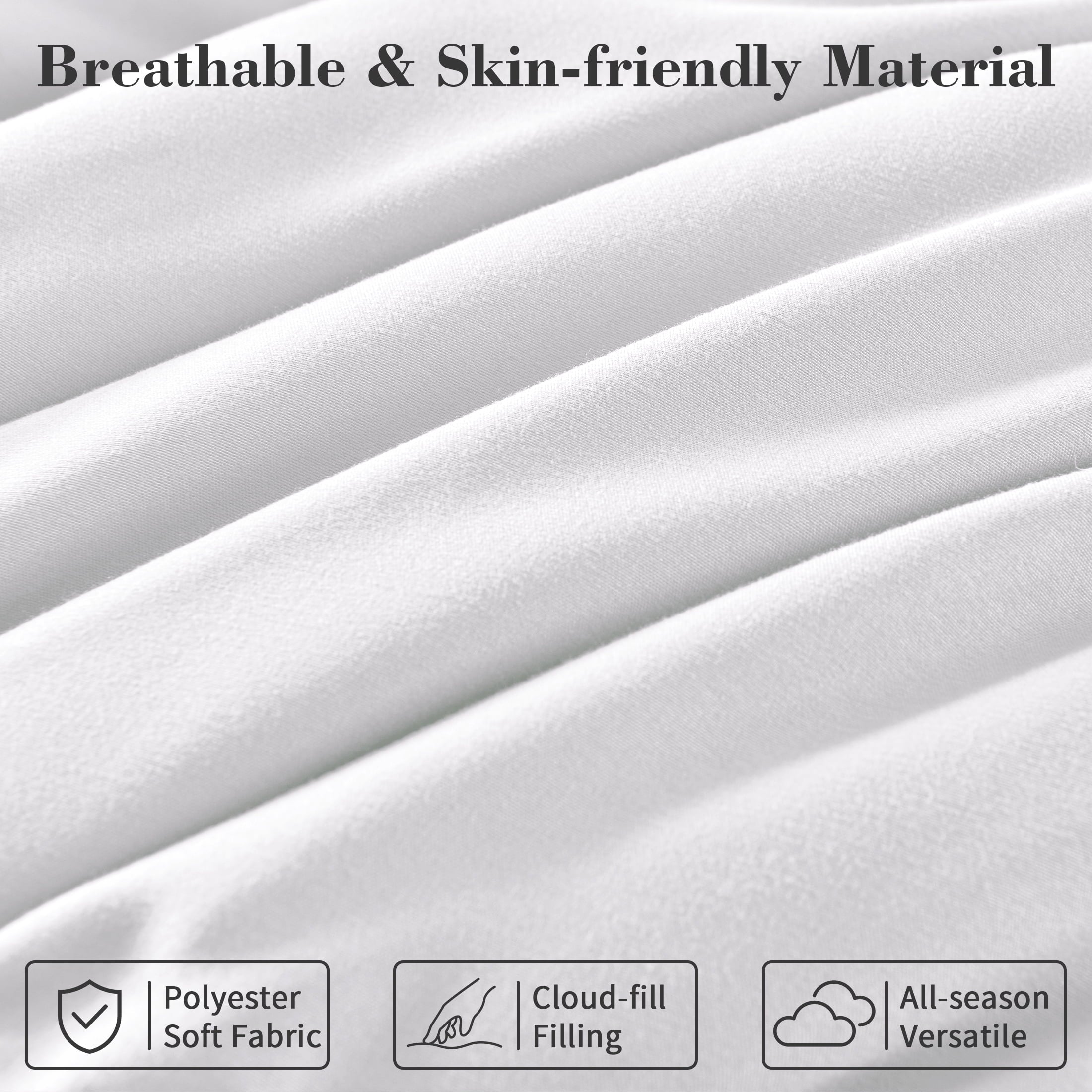 Hypoallergenic Cloud 3-Piece Queen Comforter Set - All-Season Down Alternative Bedding Bundle with 2 Pillow Shams, Premium Soft Bedding Se... - Hypoallergenic Ultra-Fluffy Quilt for Winter Detail
