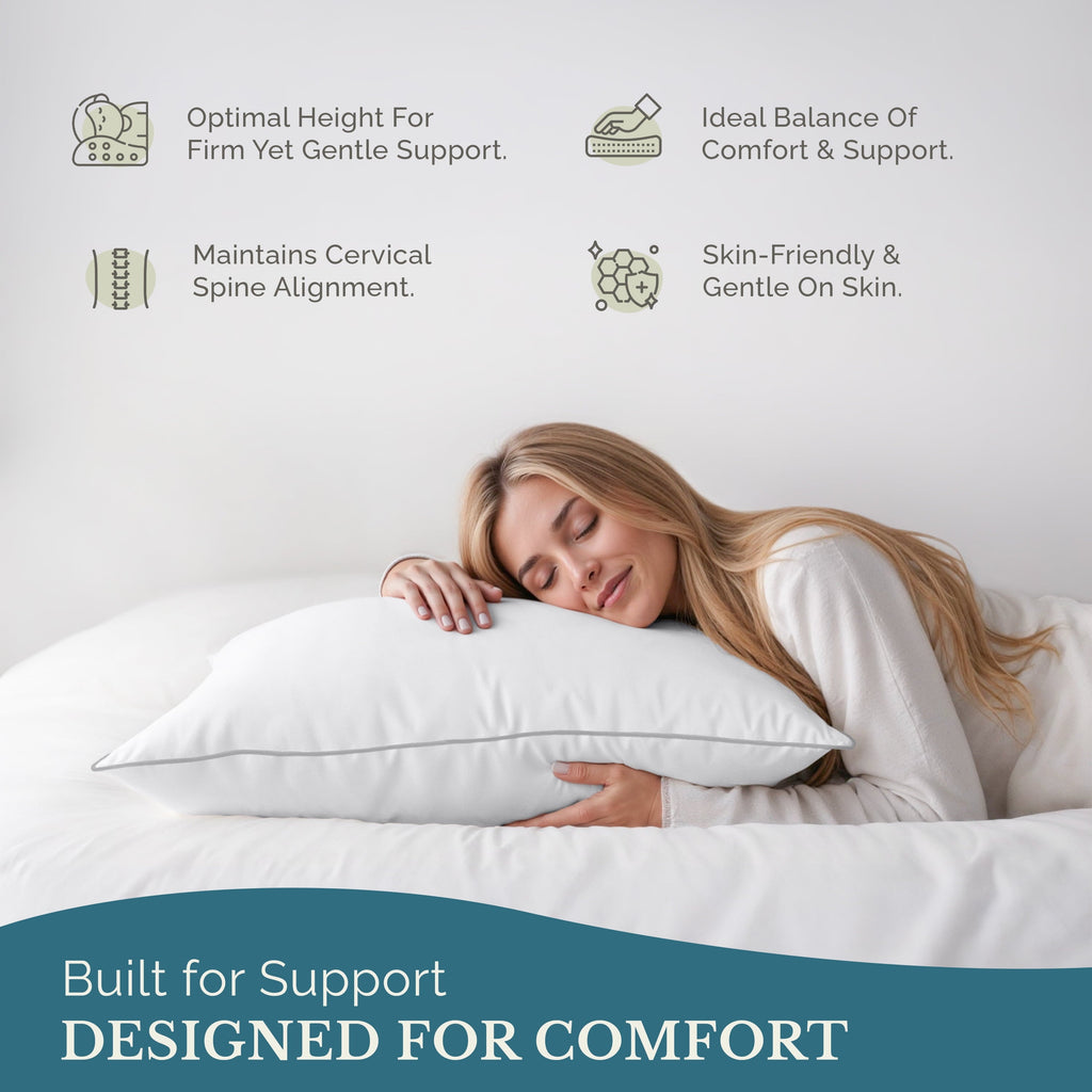 Ergonomic Memory Foam Pillows Standard Size Set of 2 – Standard Pillow, Cooling Comfort, Breathable, Easy Care Machine Washable, Perfect fo... - Orthopedic Shredded Foam Bed Pillow Set Detail