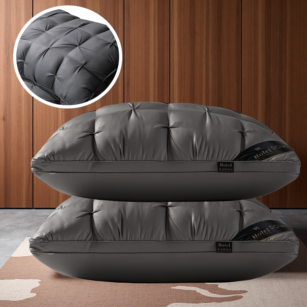 Hotel Collection twisted bed pillow-highly breathable large pillow for lateral/supine/prone sleepers, 29 x 19 inch pillow for family b... - Hotel Quality Plush Sleeping Pillows Detail