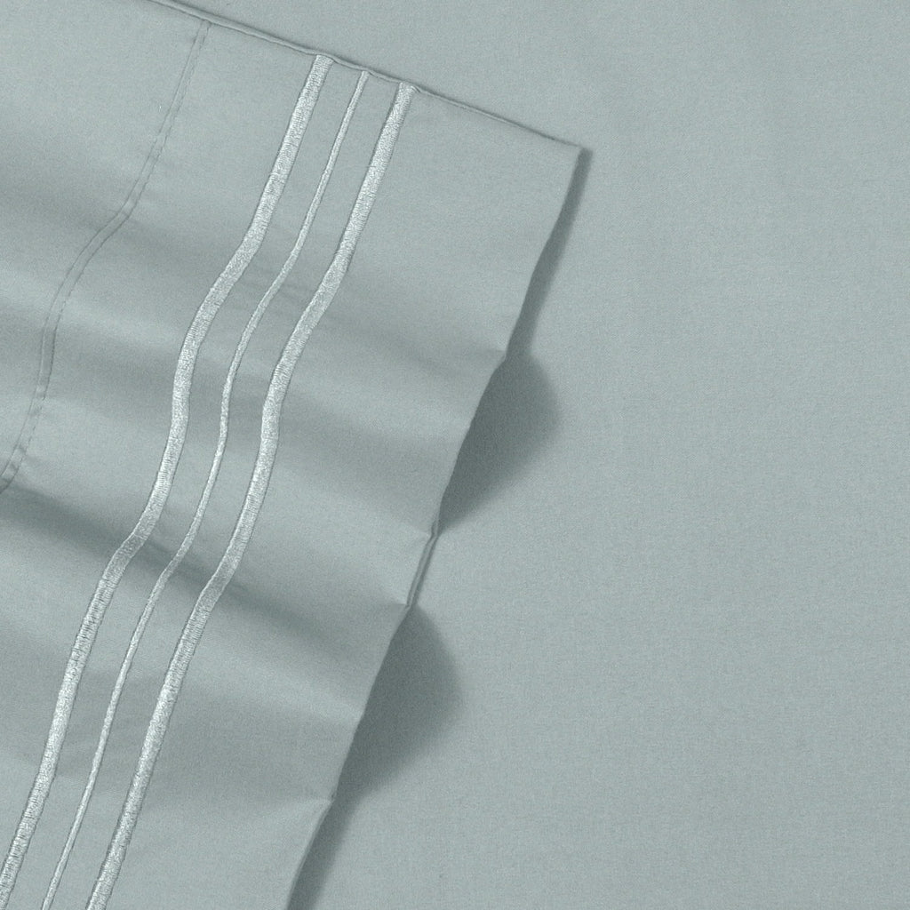 Cooling Sateen 1800 Series Classic 4-Piece 1800 Thread Count 100 GSM Bed Sheet, Queen - Premium Ultra-Soft Pillowcase Pair for Sleeping Detail