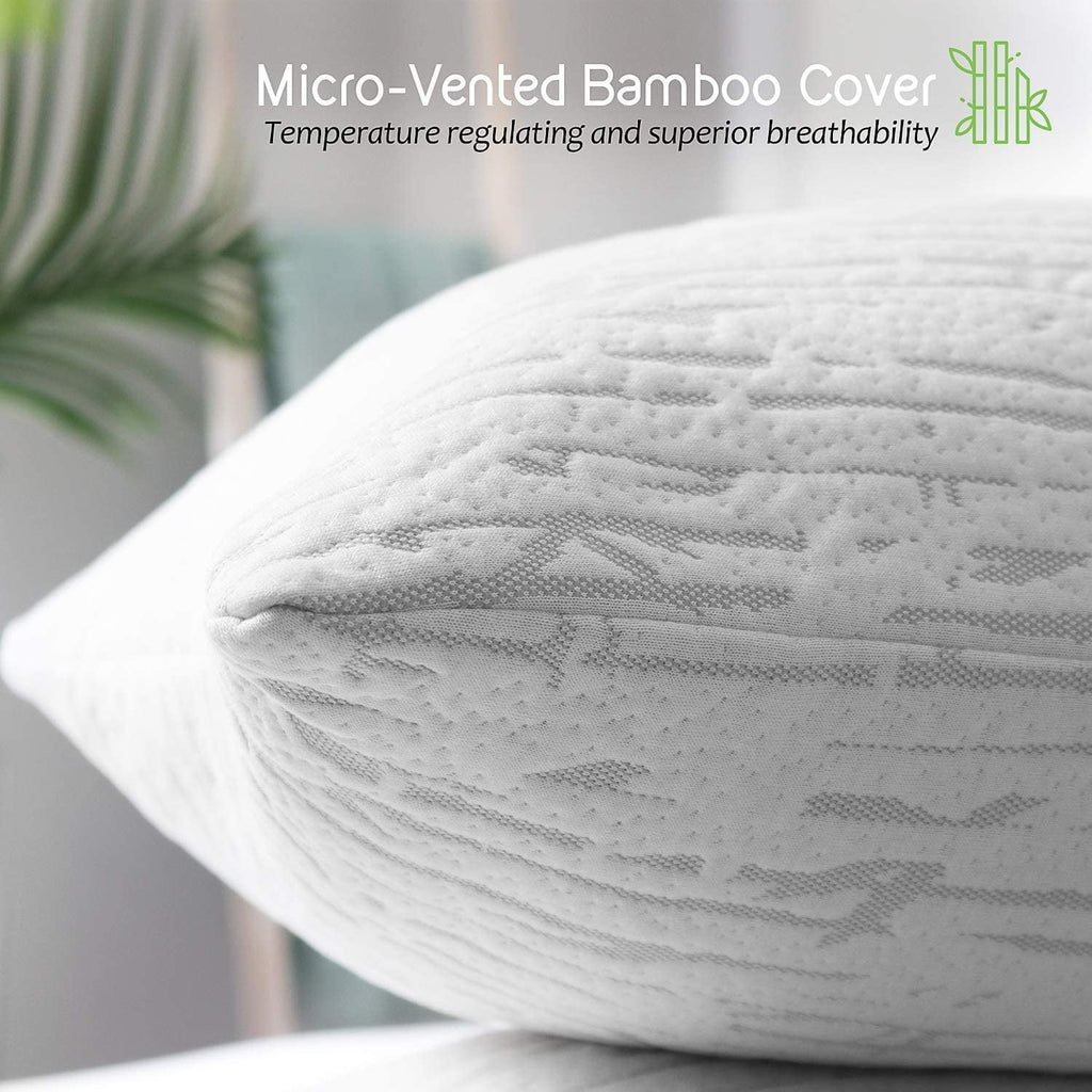 Decorative Plump Bed Pillow, Bamboo Pillows for Bed, Queen Size Pillows - Decorative Throw Pillow Cushion for Sofa & Bed Detail