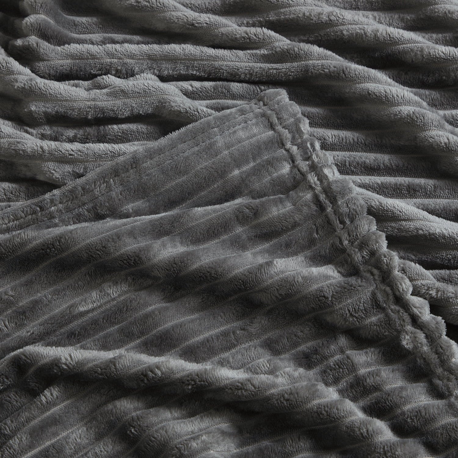 Cozy Fleece Cut Plush Fleece Blanket, Soft Lightweight Fuzzy Luxury Throw Size Bed Blankets for Bed, Throw, Gray - Super Soft Reversible Sherpa Flannel Blanket Detail