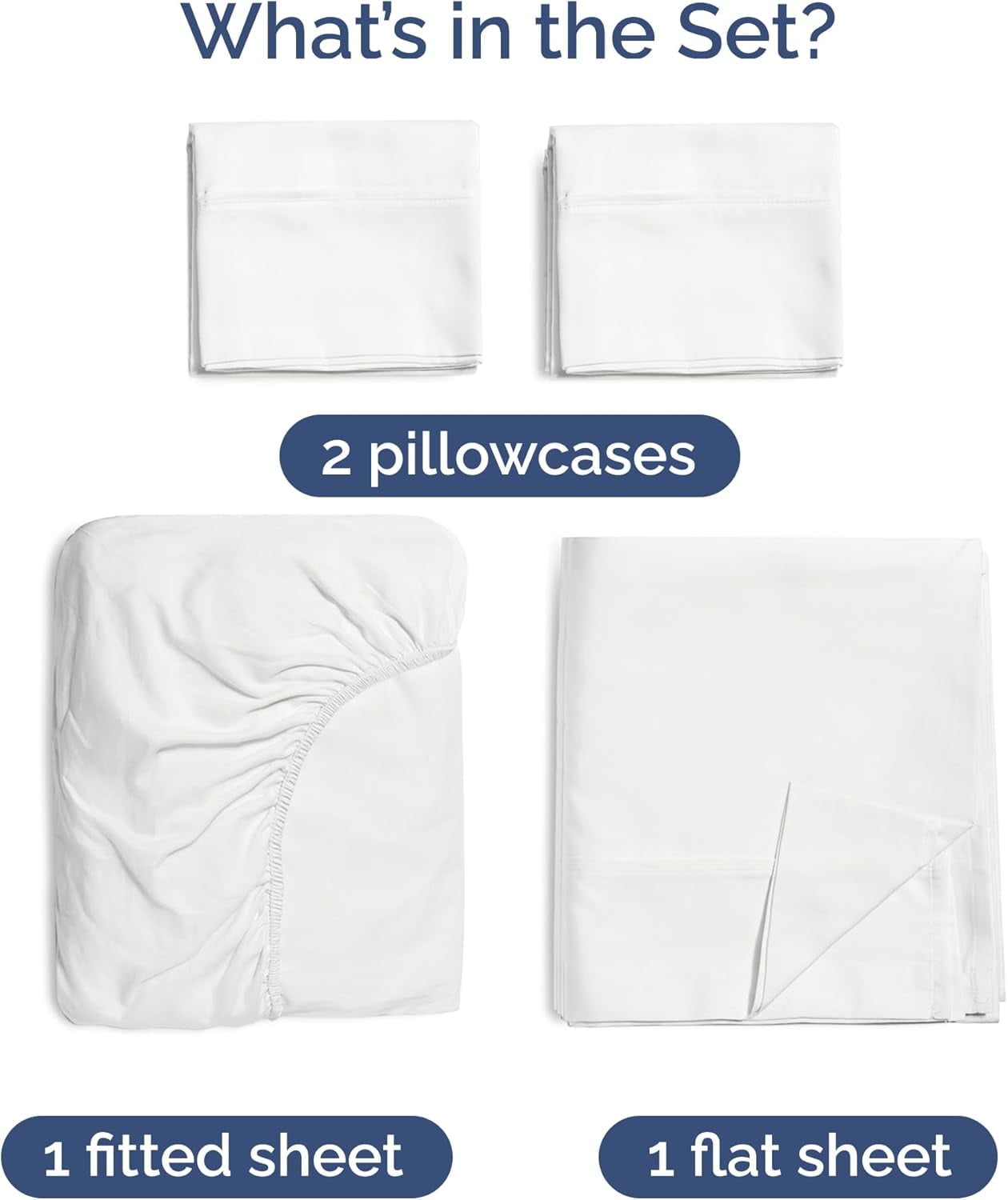 Ultra-Soft 4-Piece Luxury Bamboo Cooling Sheet Set - Queen Size 100% Bamboo Derived Rayon Premium Bed Sheets, White - Cooling Hotel Quality Bedding Sheets and Pillowcases Detail