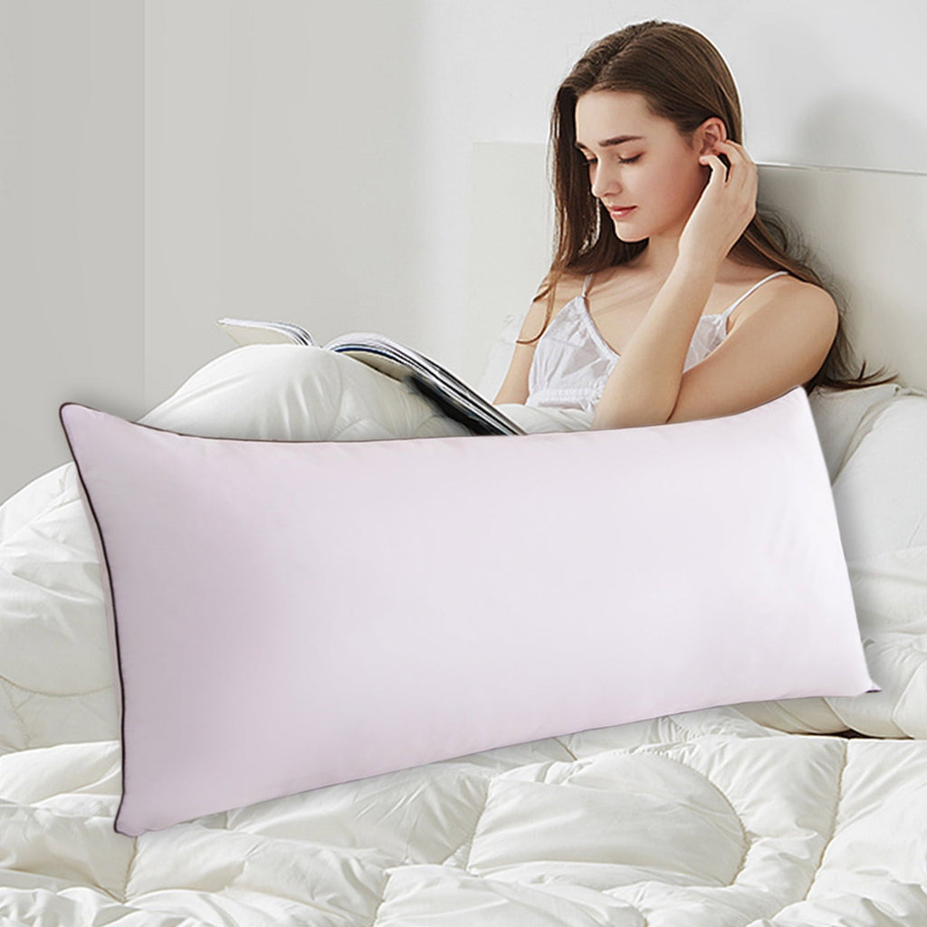 Decorative Plump Long Pillows For Bed King Clearance! 100*48cm White Gentle Support Soybean Pillow, Comfortable Breathable Bed Pillows... - Orthopedic Shredded Foam Bed Pillow Set Detail