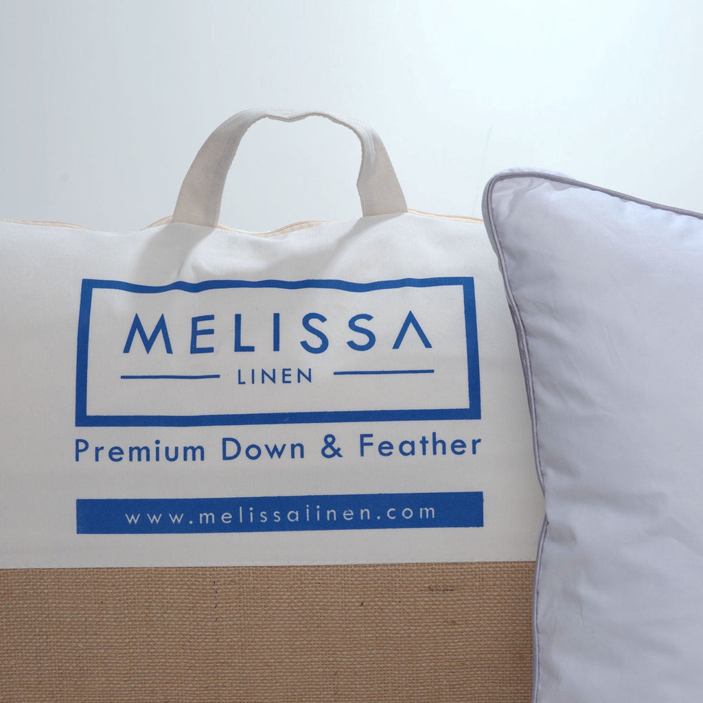 Fluffy Shredded Linen Premium Goose Down Feather Pillow for Bed, Soft & Supportive, Standard Size, White - Decorative Throw Pillow Cushion for Sofa & Bed Detail