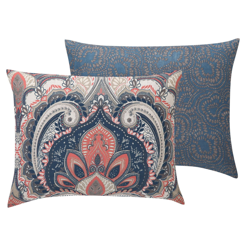 Hypoallergenic Cloud Casa Real 5-Piece Coral Damask Reversible Comforter Set, King, Adult, Unisex - Cloud-Like Soft Lightweight Bed Comforter Detail