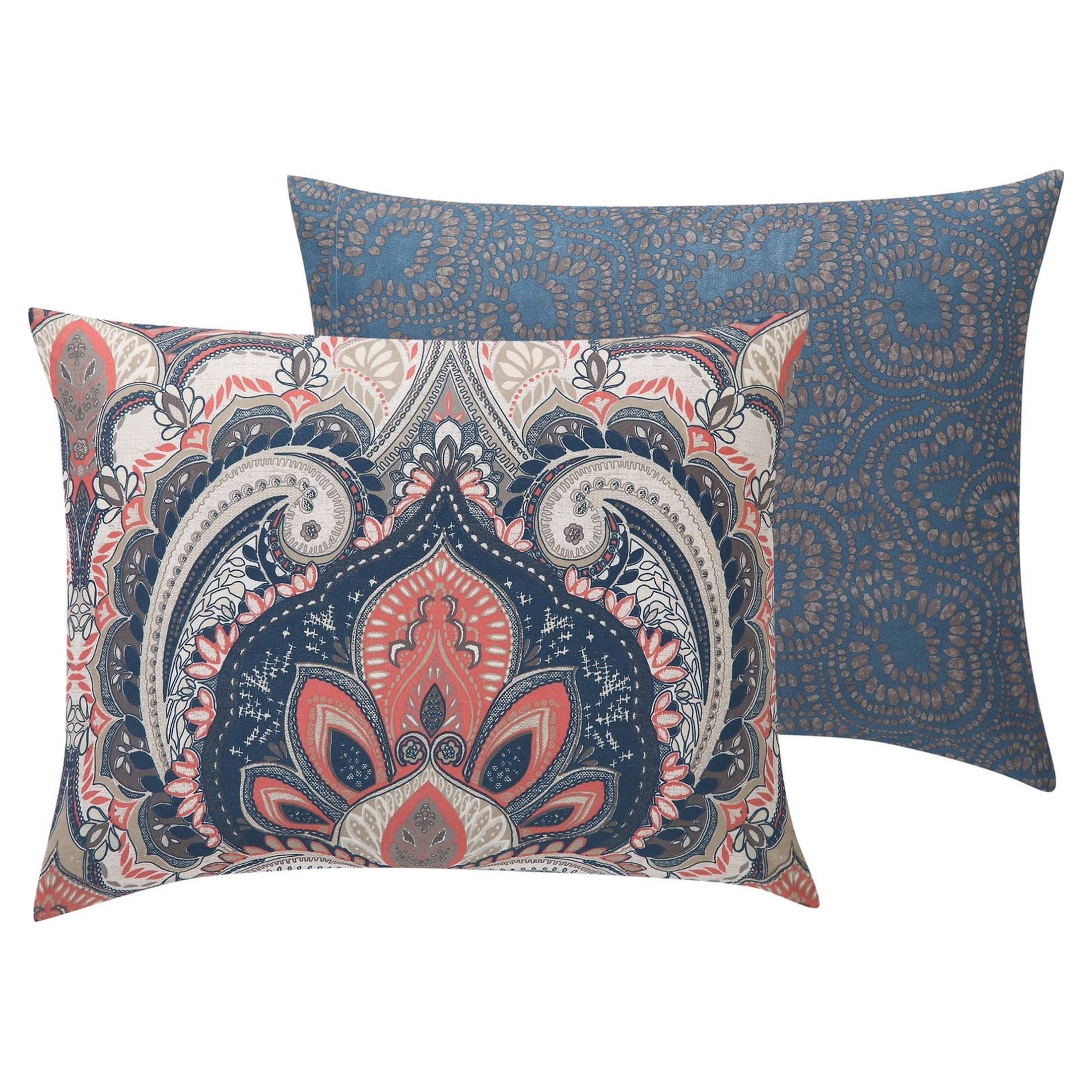 Hypoallergenic Cloud Casa Real 5-Piece Coral Damask Reversible Comforter Set, King, Adult, Unisex - Cloud-Like Soft Lightweight Bed Comforter Detail