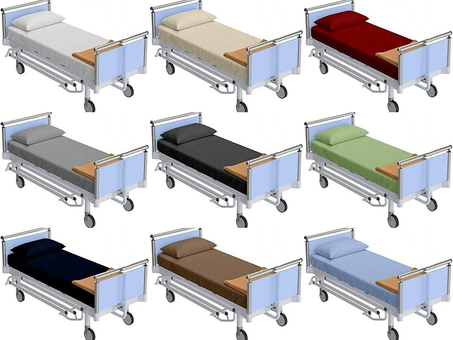 Cooling Sateen 100% Cotton Hospital Bedsheets Set - 1 Flat Sheet, 1 Fitted Sheet (10" Inch) Deep Pocket, 1 Pillowcase, Best & Comfor... - Premium Ultra-Soft Pillowcase Pair for Sleeping Detail