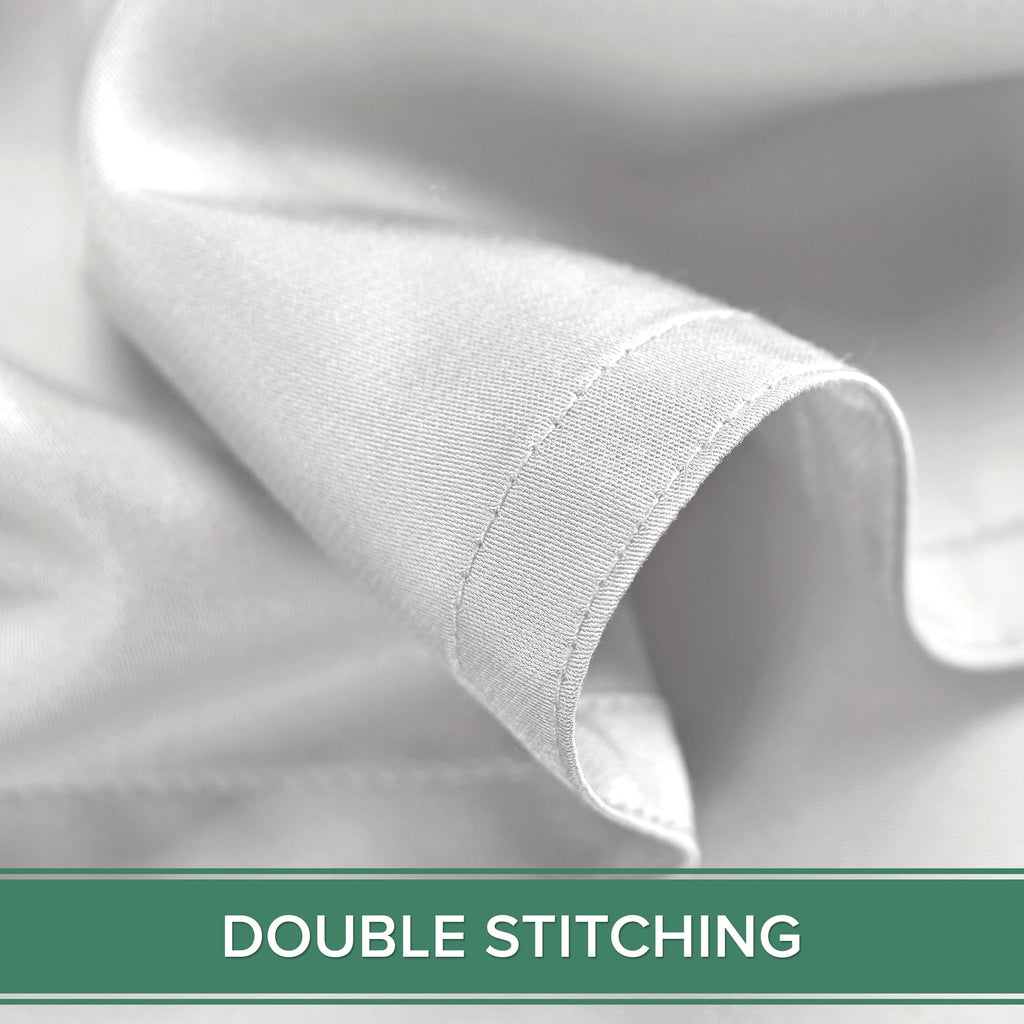 Cooling Sateen Sheets King Size Bed Sheet 4 Piece Set, Genuine 100% Organic Bamboo Viscose, Luxuriously Soft & Cooling, Double Stitc... - Cooling Hotel Quality Bedding Sheets and Pillowcases Detail