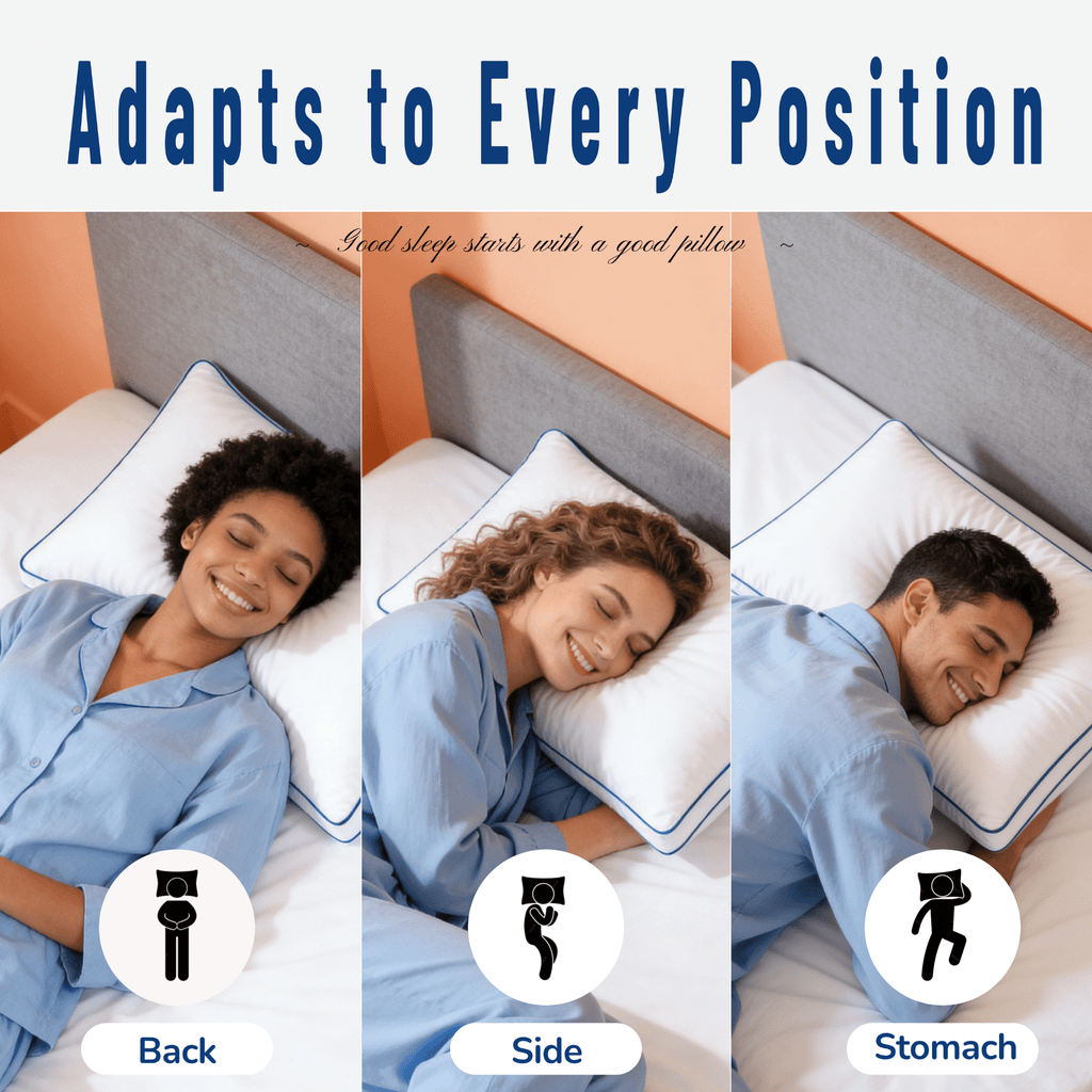 Decorative Plump Pillows Queen Size Set of 2 Bed Pillows 2 Pack Down Alternative Hotel Pillows for Side Sleepers and Back Sleepers Gus... - Hotel Quality Plush Sleeping Pillows Detail