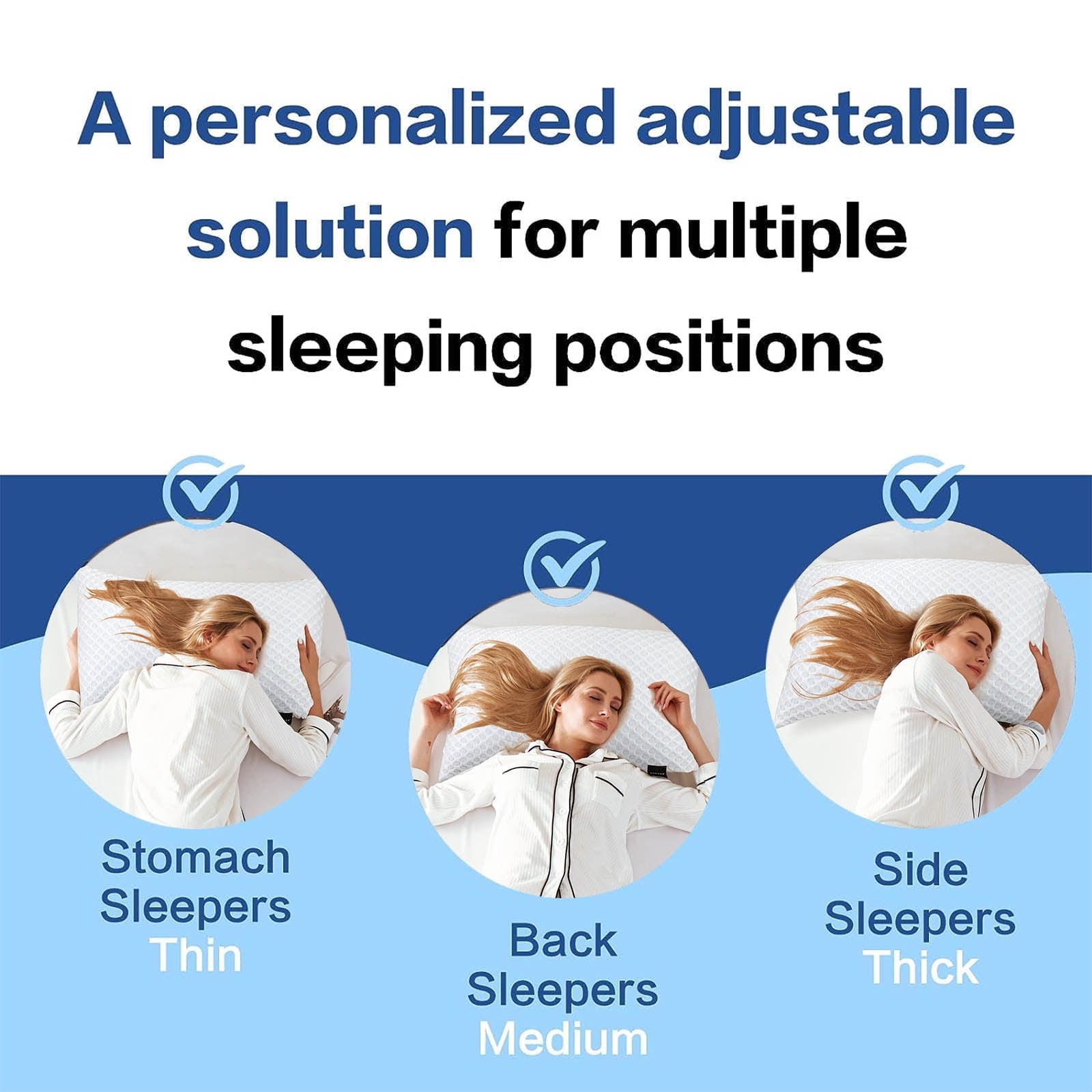 Ergonomic Memory Foam Cooling Shredded Memory Foam Bed Pillows Adjustable Firm Support Pillow for Side and Back Sleepers Curved Pillows Set... - Ergonomic Memory Foam Pillow for Neck Pain Support Detail