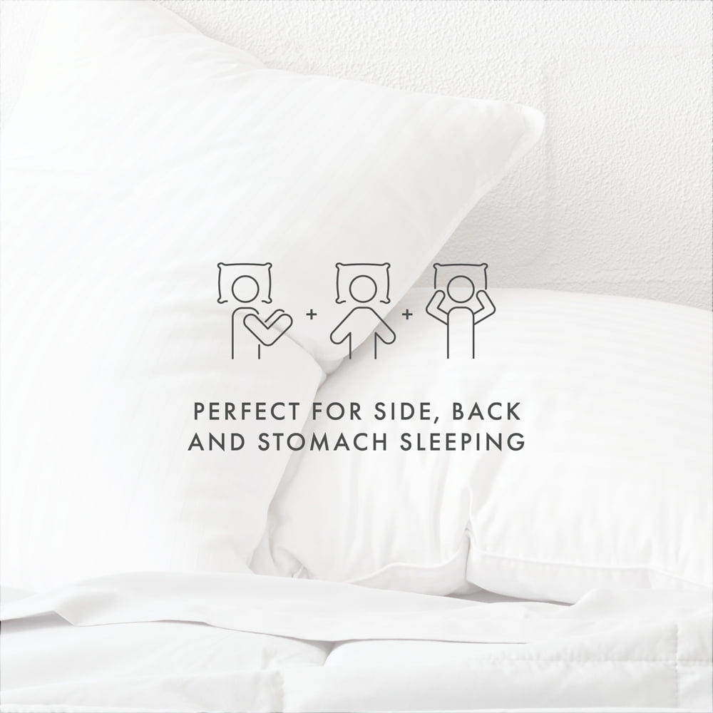 Ergonomic Memory Foam Bed Pillow 2-Pack Standard/Queen Size For All Sleep Styles - Back, Side and Stomach Sleepers - Hotel Quality Plush Sleeping Pillows Detail