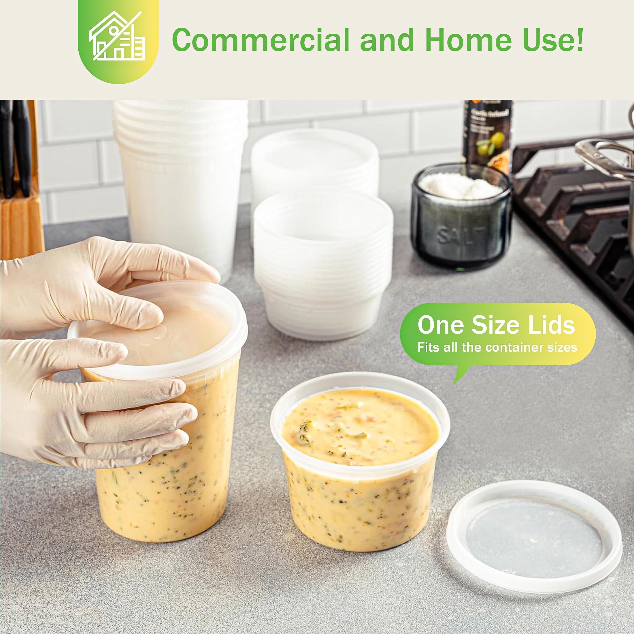 Deliciously Squishy 32oz Deli Containers with Lids 50 Sets, Food Storage Containers with Lids, Soup Containers with Lids, Stackable Plast... - Fun Food Fidget Cookie Squishable Toy Detail
