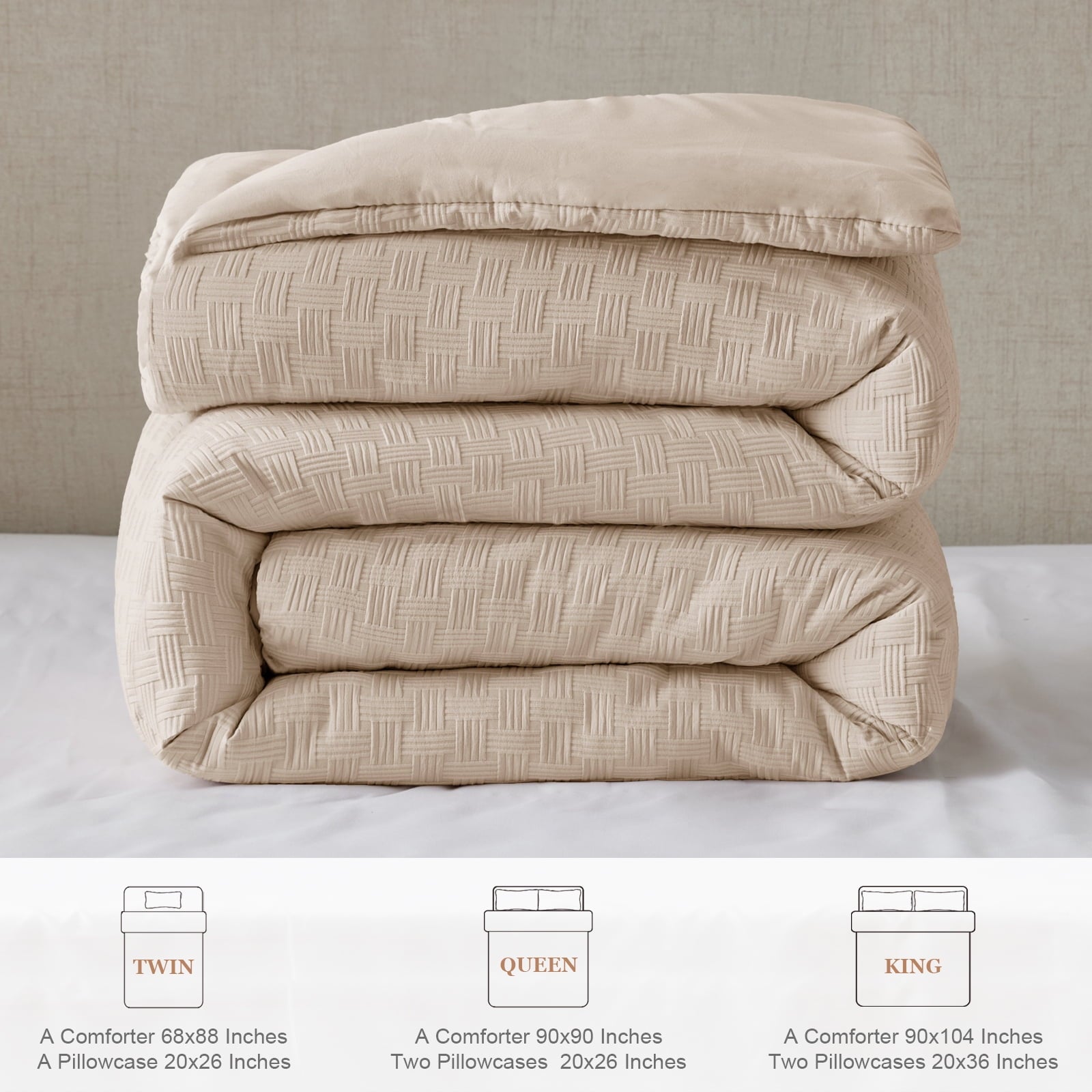 Fluffy Down Alternative 3-Piece Jacquard Braid Ultra Soft King Comforter Set, Luxury Reversible Microfiber Oversized Comforters Bedding Set w... - Hypoallergenic Ultra-Fluffy Quilt for Winter Detail