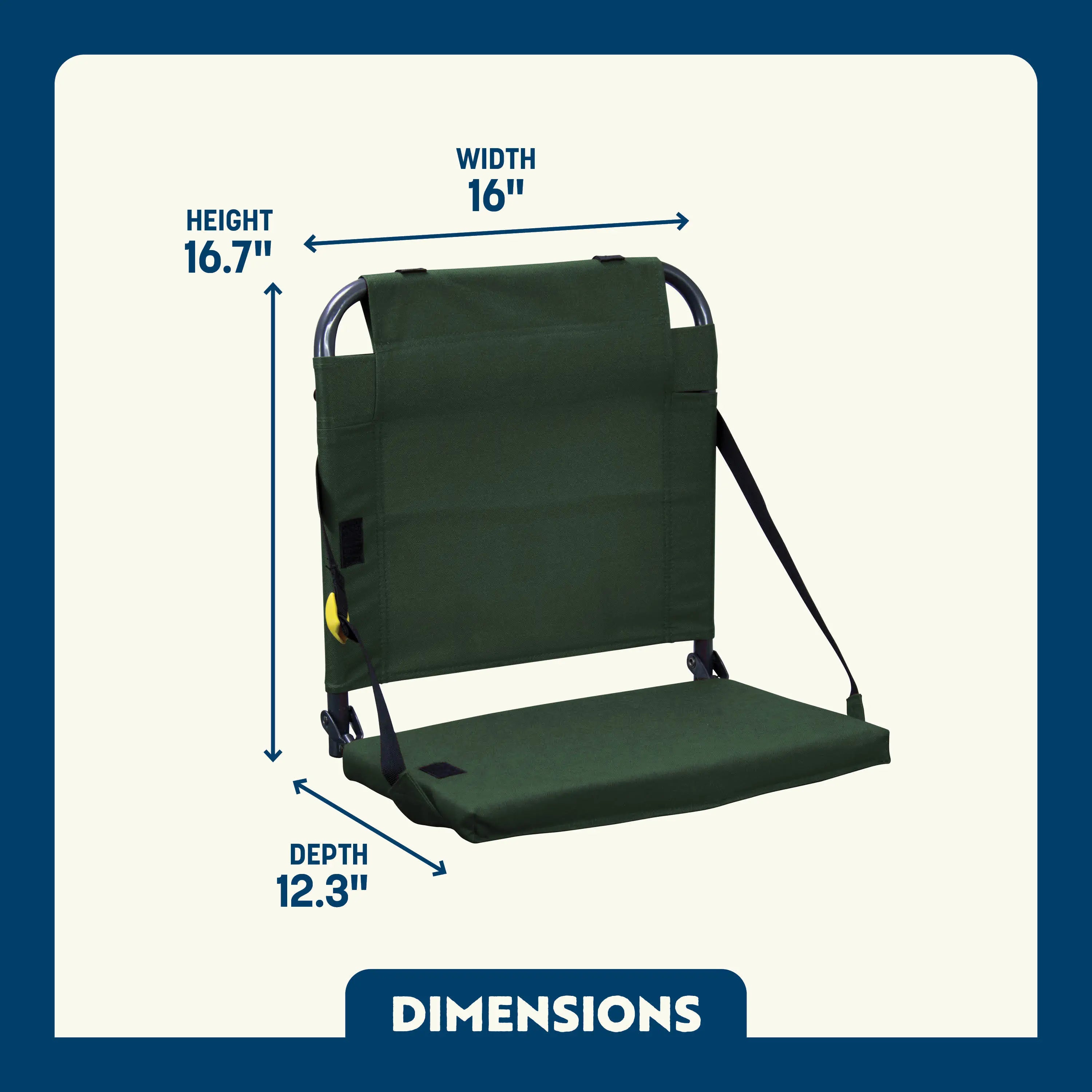 Compact Cushion BleacherBack - Choice 696 - Ergonomic Portable Stadium Seat for Sports Events Detail