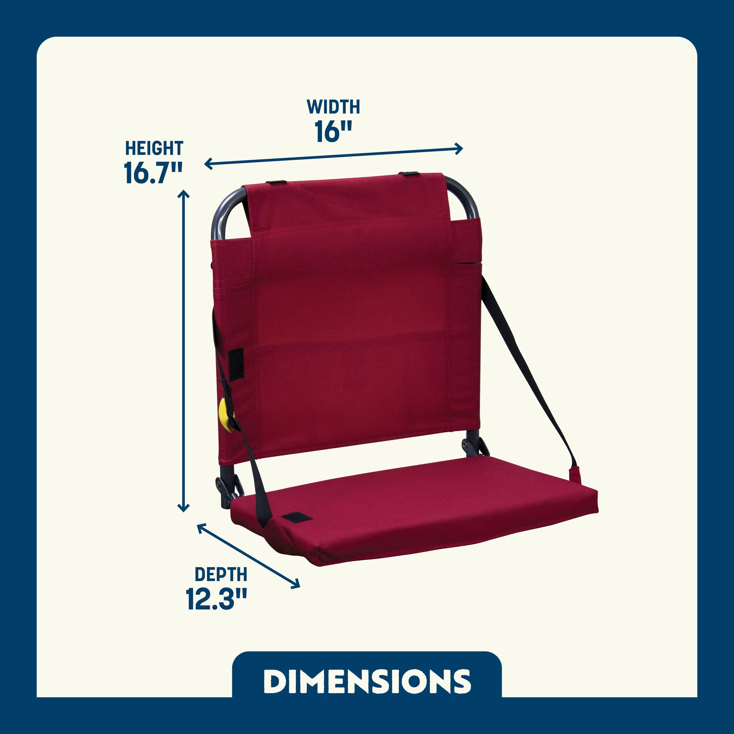 Compact Cushion BleacherBack - Choice 696 - Ergonomic Portable Stadium Seat for Sports Events Detail
