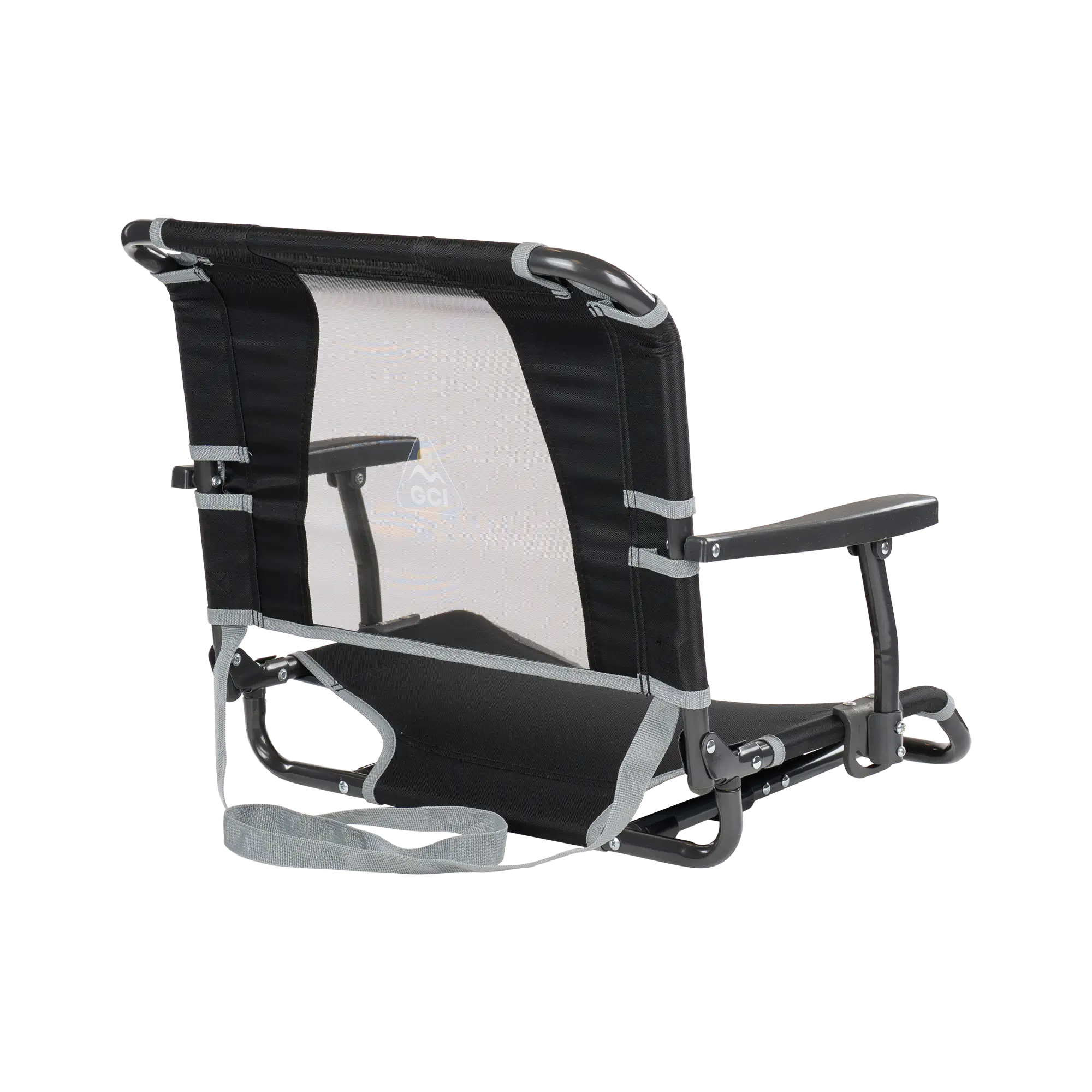 Compact Cushion Big Comfort Stadium Chair with Armrests - Choice 465 - Lightweight Folding Bleacher Chair with Cushioning Detail