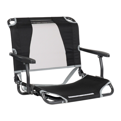 Compact Cushion Big Comfort Stadium Chair with Armrests - Choice 465 - Lightweight Folding Bleacher Chair with Cushioning - Black