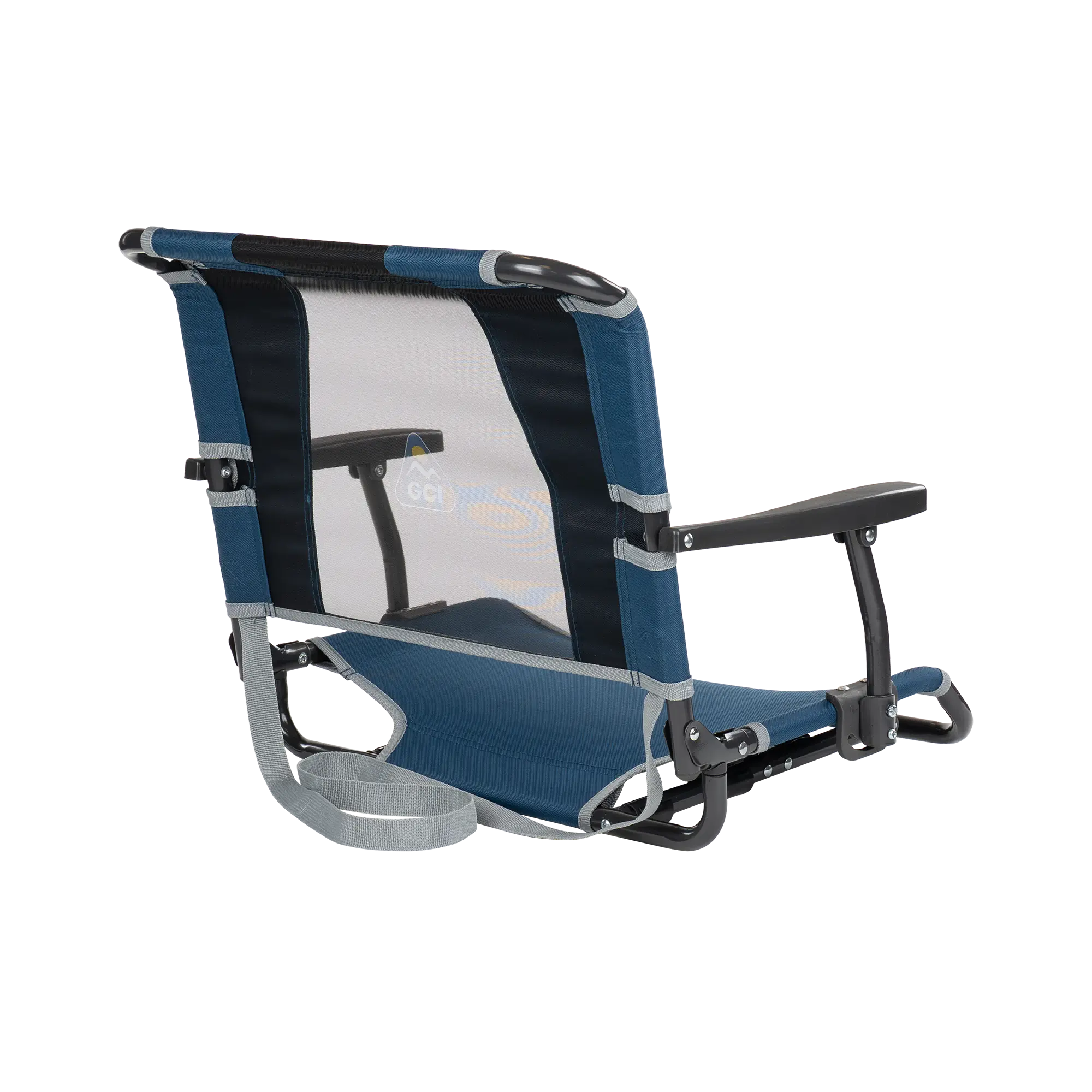 Compact Cushion Big Comfort Stadium Chair with Armrests - Choice 465 - Lightweight Folding Bleacher Chair with Cushioning Detail