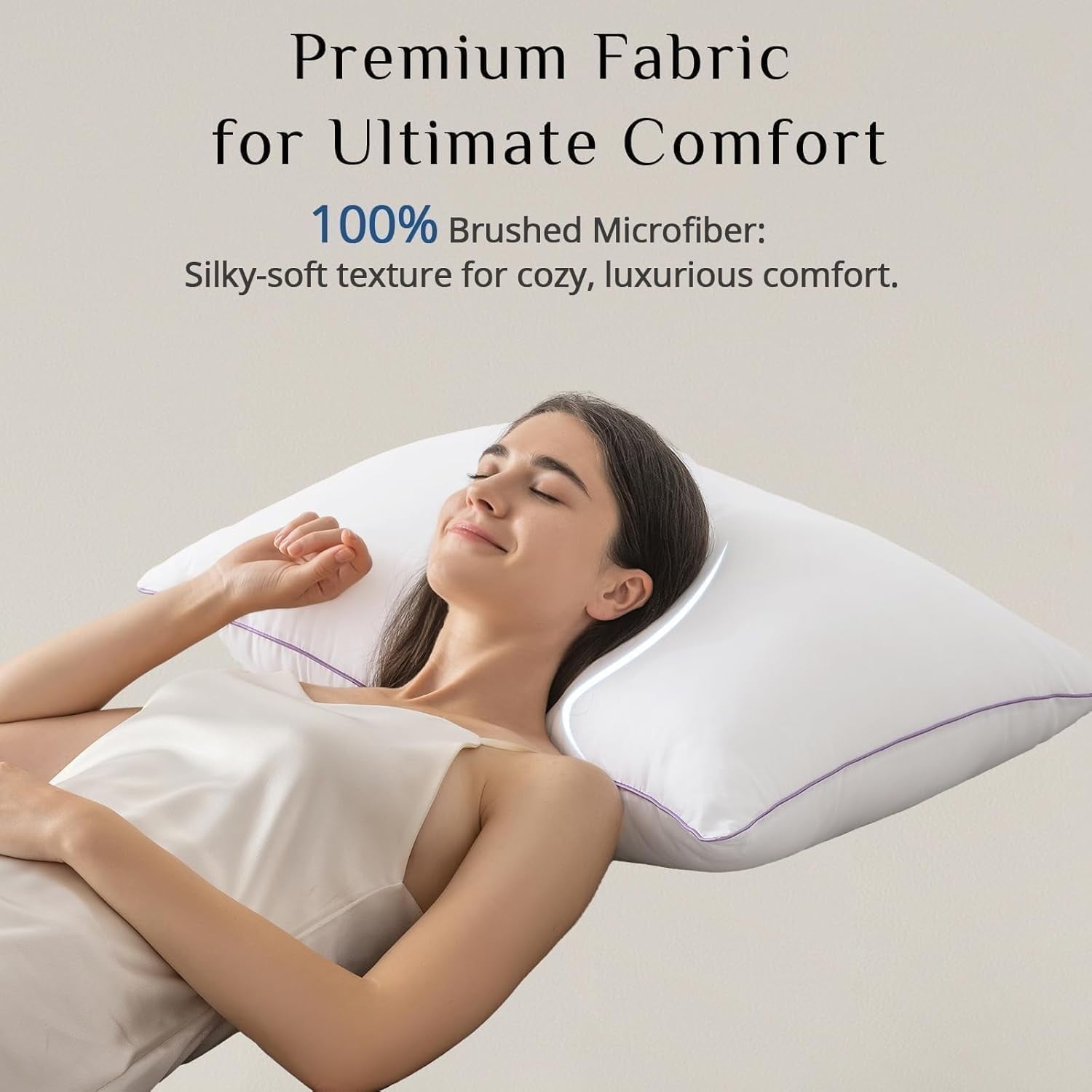 Fluffy Shredded Set of 4, Cooling and Supportive Bed with Super Soft Down Alternative Fill, Luxury Fluffy Hotel Quality for Side, Bac... - Orthopedic Shredded Foam Bed Pillow Set Detail