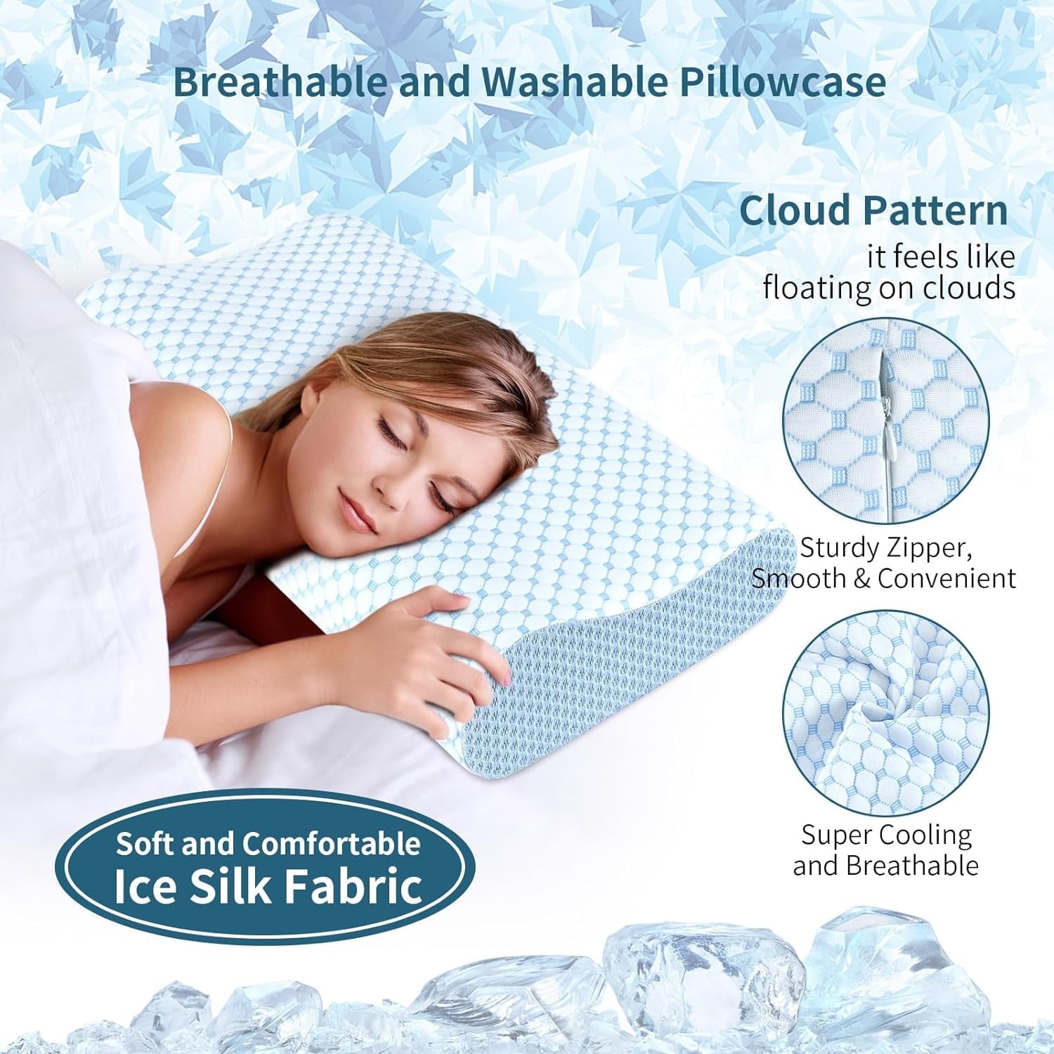 Fluffy Shredded for Neck Pain Relief, Contour Memory Foam s for Sleeping, Odorless Ergonomic Adjustable Orthopedic Cooling Bed Neck S... - Decorative Throw Pillow Cushion for Sofa & Bed Detail