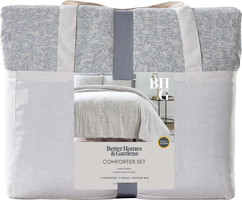Heavyweight Warmth Better Homes & Garden Grey Chenille 3-Piece Comforter Set, Full/Queen, All Ages - Cloud-Like Soft Lightweight Bed Comforter Detail