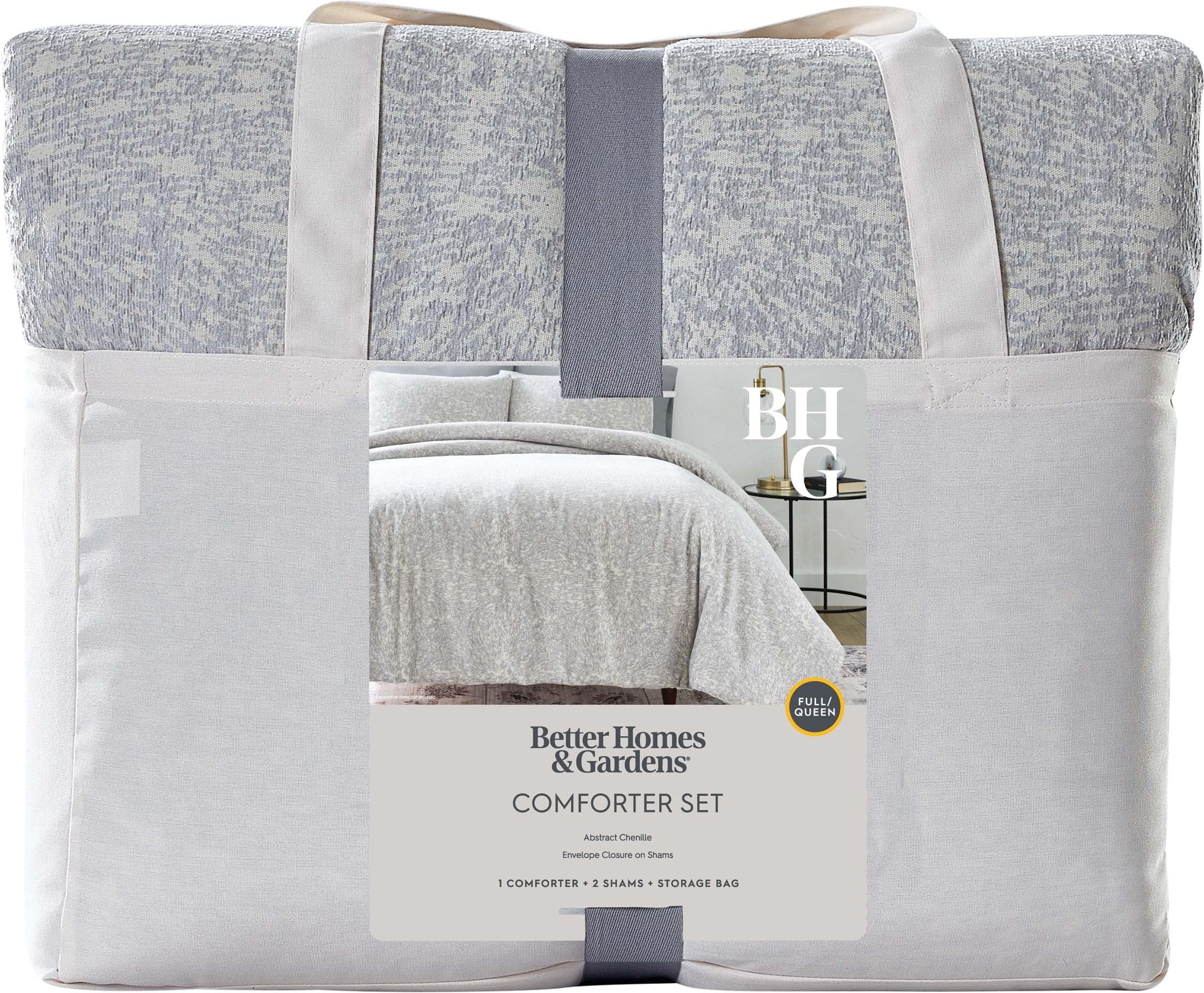 Heavyweight Warmth Better Homes & Garden Grey Chenille 3-Piece Comforter Set, Full/Queen, All Ages - Cloud-Like Soft Lightweight Bed Comforter Detail