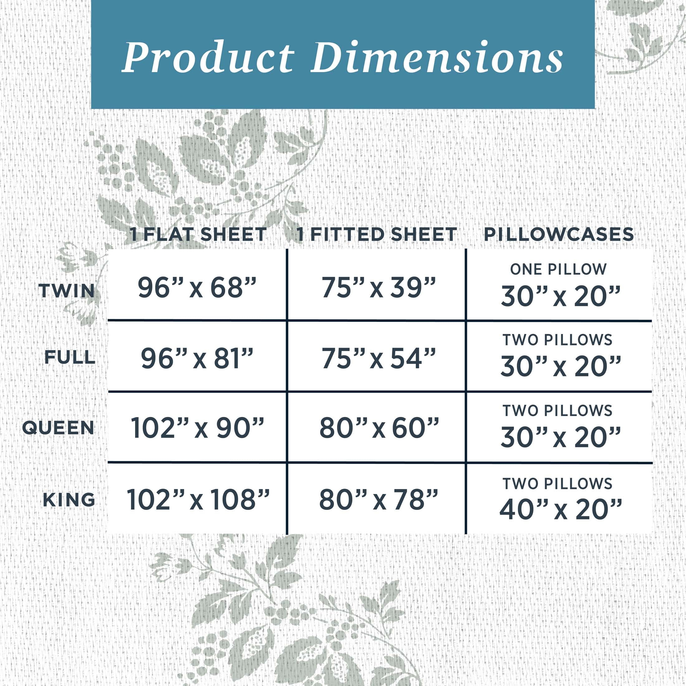 Wrinkle-Resistant 100% Cotton Percale 4-Piece Queen Size Deep Pocket Printed Bed Sheets Set, 1 Fitted, 1 Flat Sheet with 2 Pillowcases,... - Cooling Hotel Quality Bedding Sheets and Pillowcases Detail