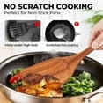 Seamless One-Piece 6-Piece Natural Teak Wooden Spoons for Cooking With 10 Hooks，Handcrafted Kitchen Utensils Set ，Ideal Gift Set - Premium Stainless Steel Cooking Utensil for Non-Stick Pots Detail